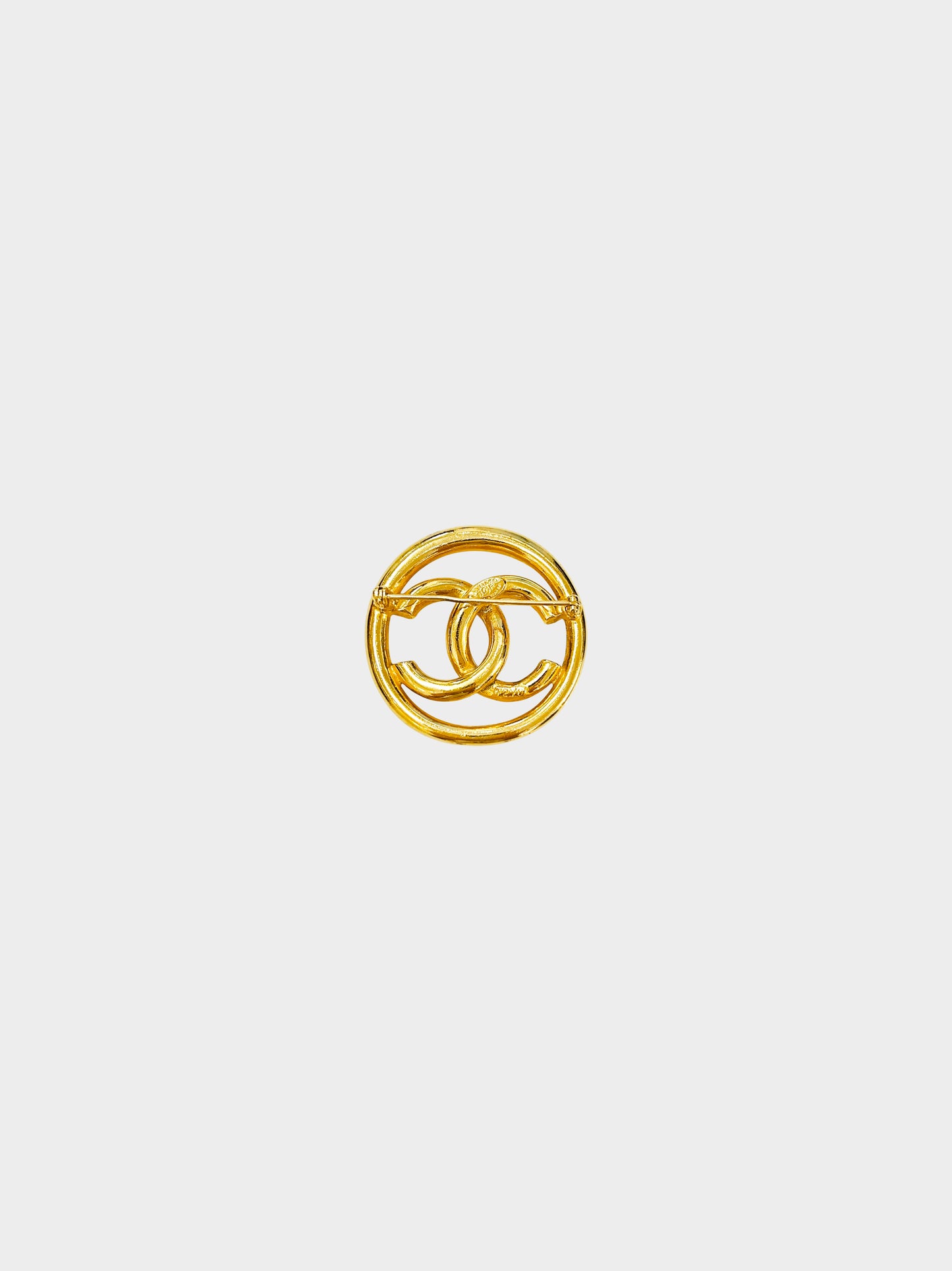 Chanel SS 1993 Gold Circle CC Logo Brooch