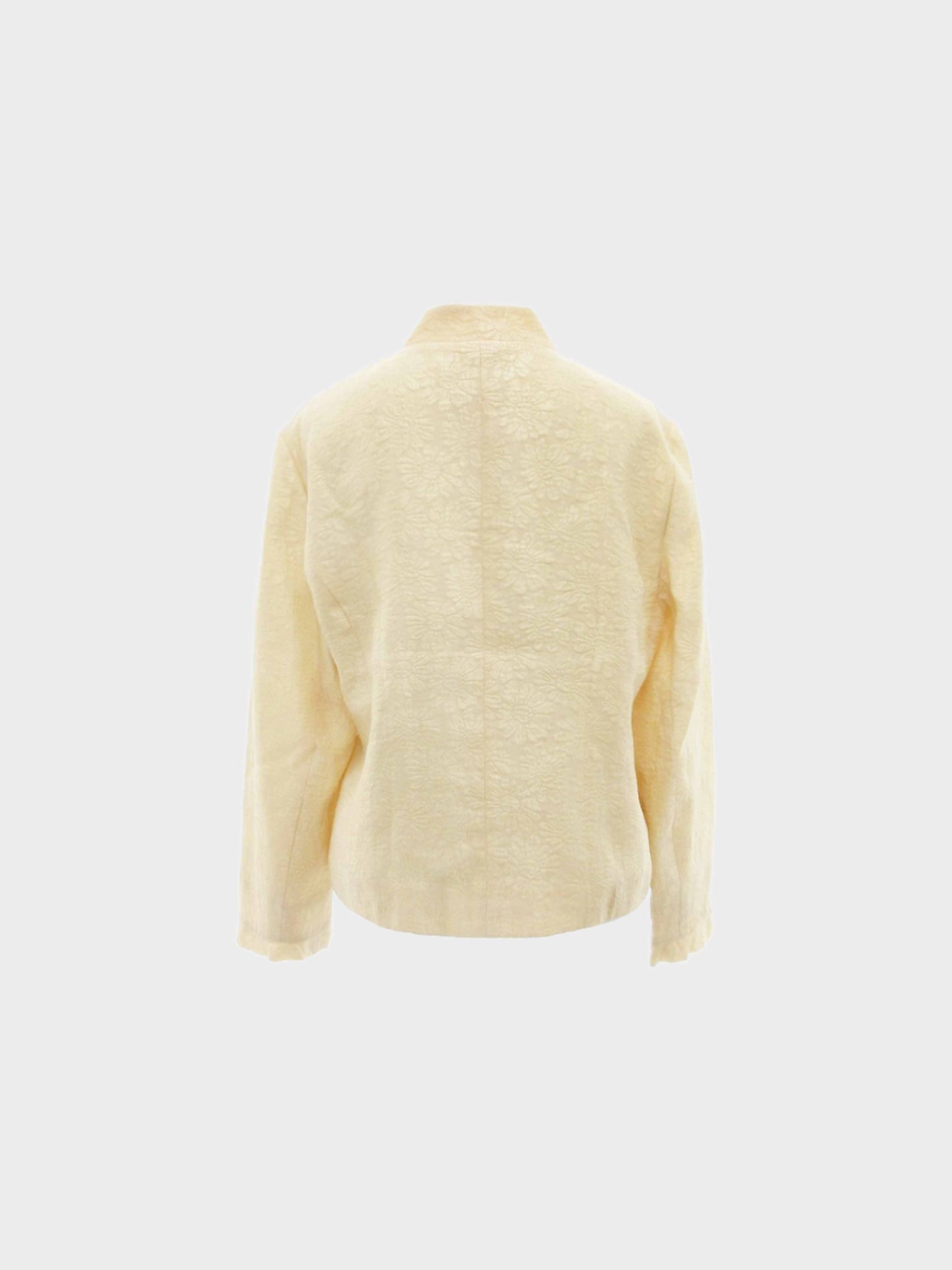 Chloé 2000s Beige Floral Silk Blend Jacquard Jacket
