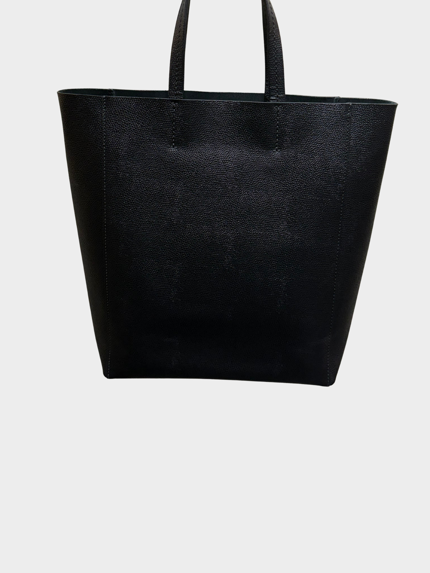Celine 2020s Black Grained Calfskin Small Vertical Cabas Tote Bag