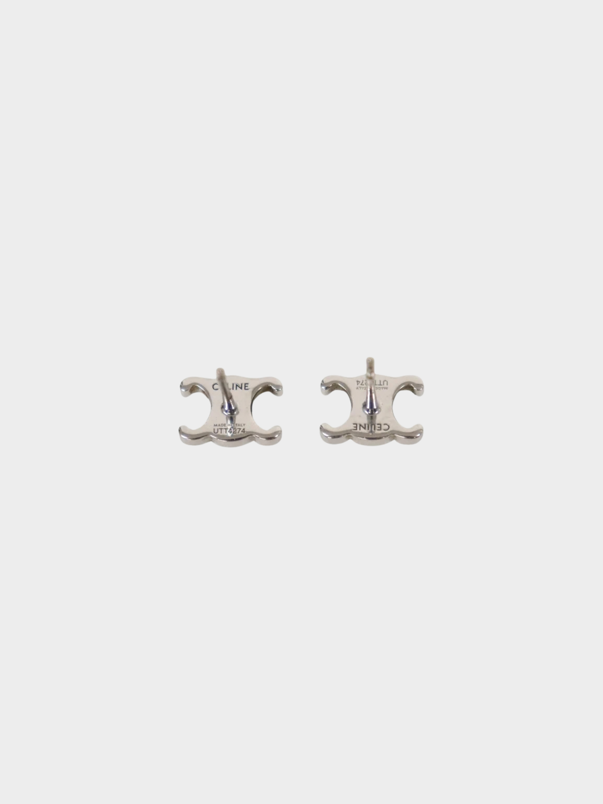 Celine 2000s Silver Triomphe Stud Earrings