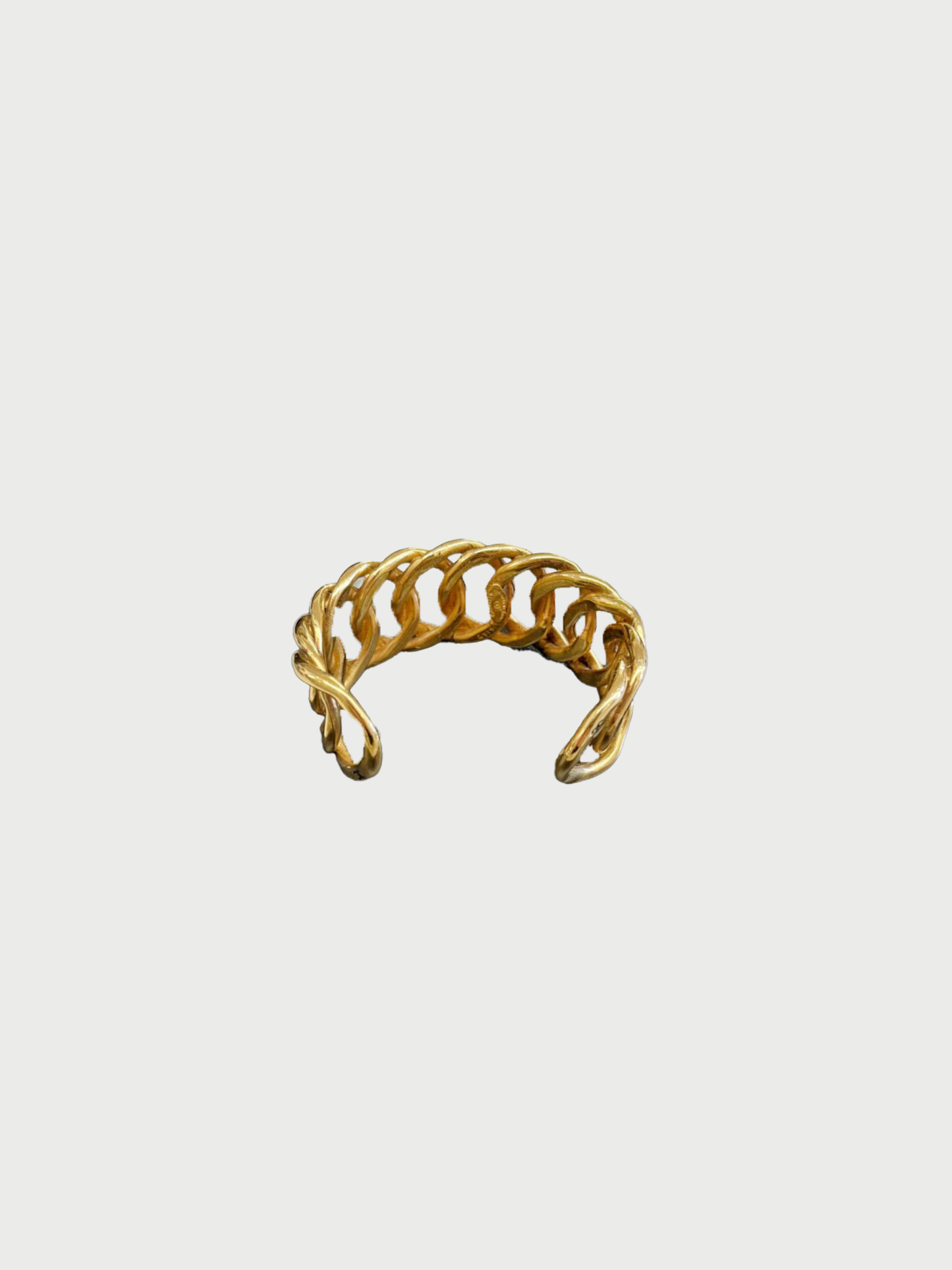 Chanel 1980s Gold Plated Metal Link Cuff Bracelet