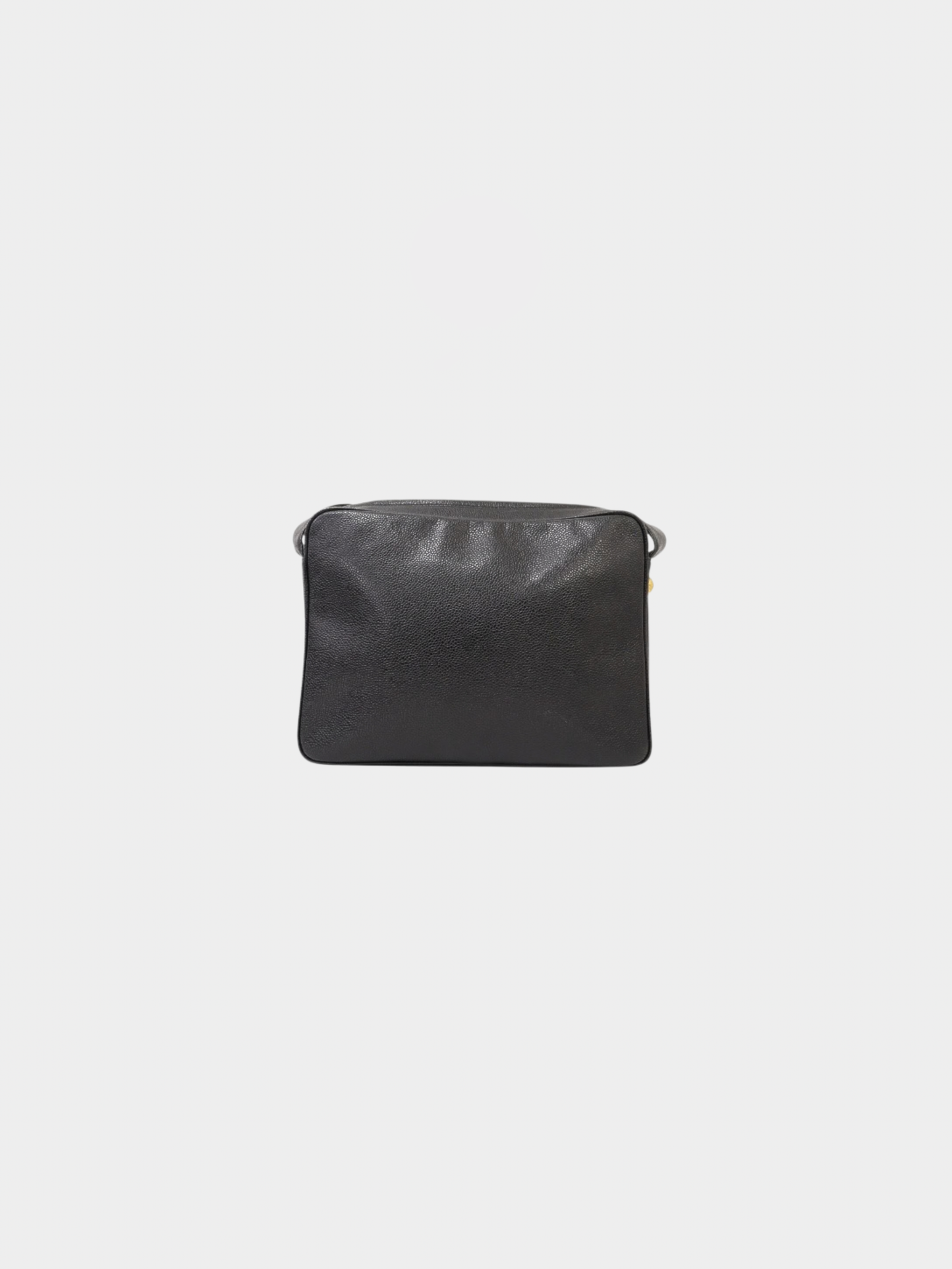 Chanel 1995 Black Caviar Leather Triple COCO Shoulder Bag