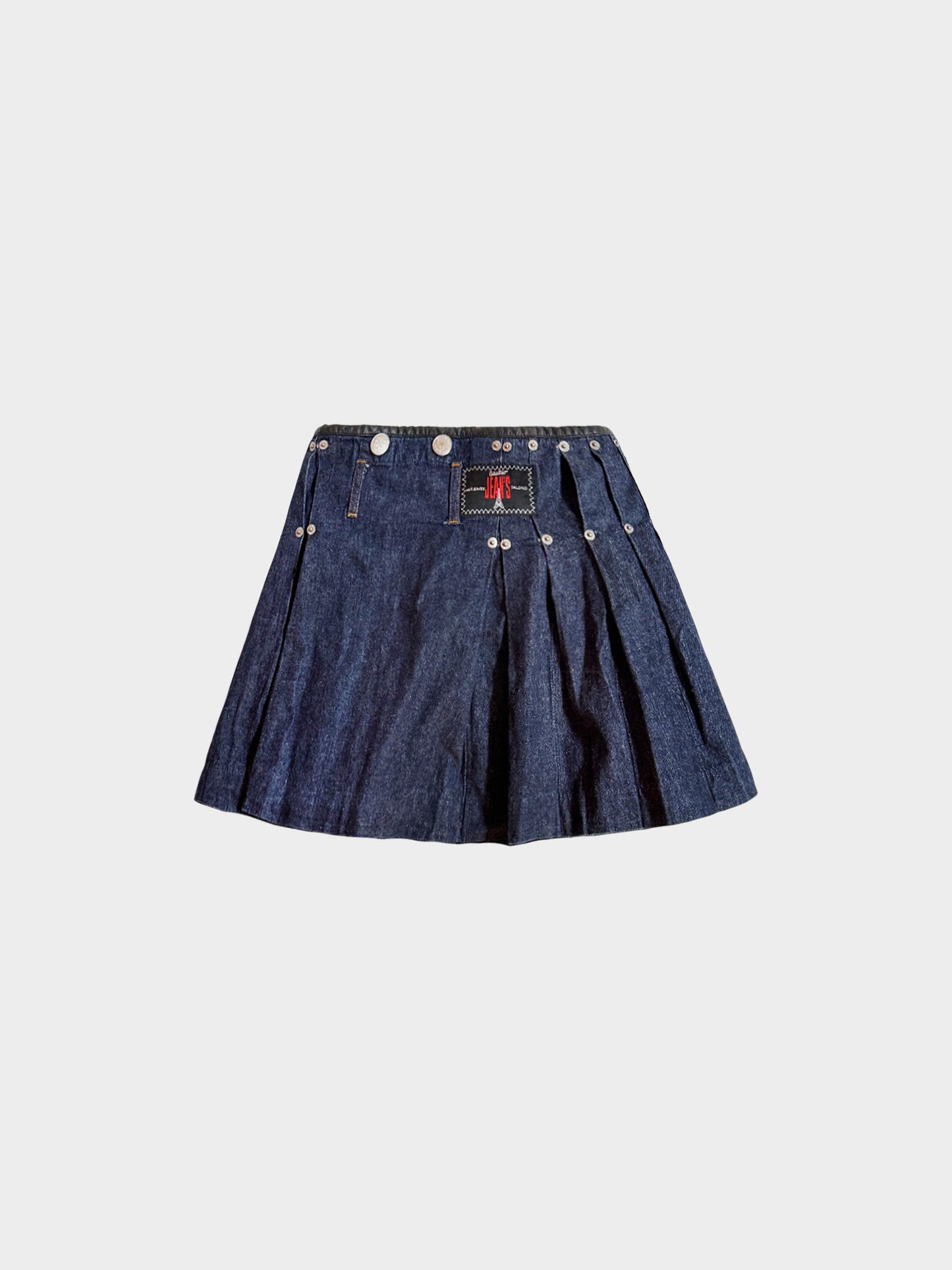 Jean Paul Gaultier 1990s Denim Pleated Mini Skirt