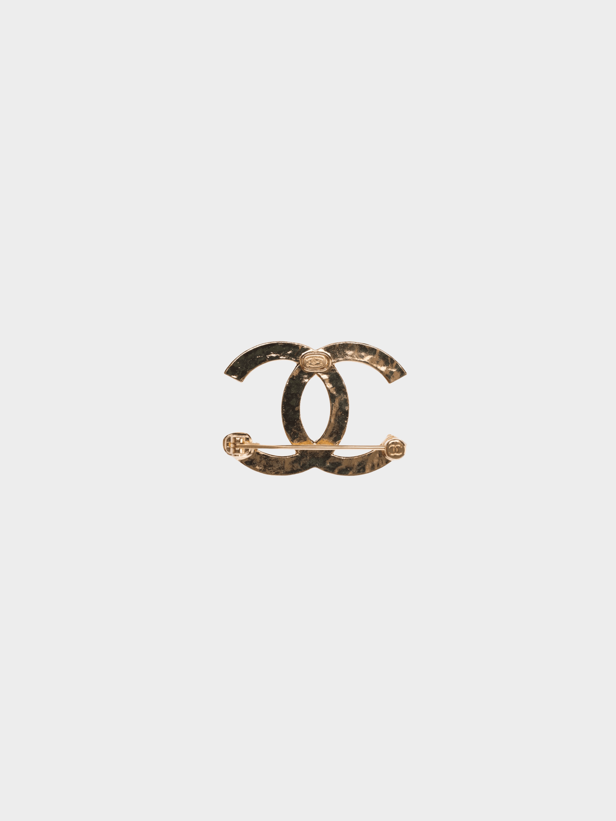 Chanel 2000s CC Gold Rhinestone Brooch