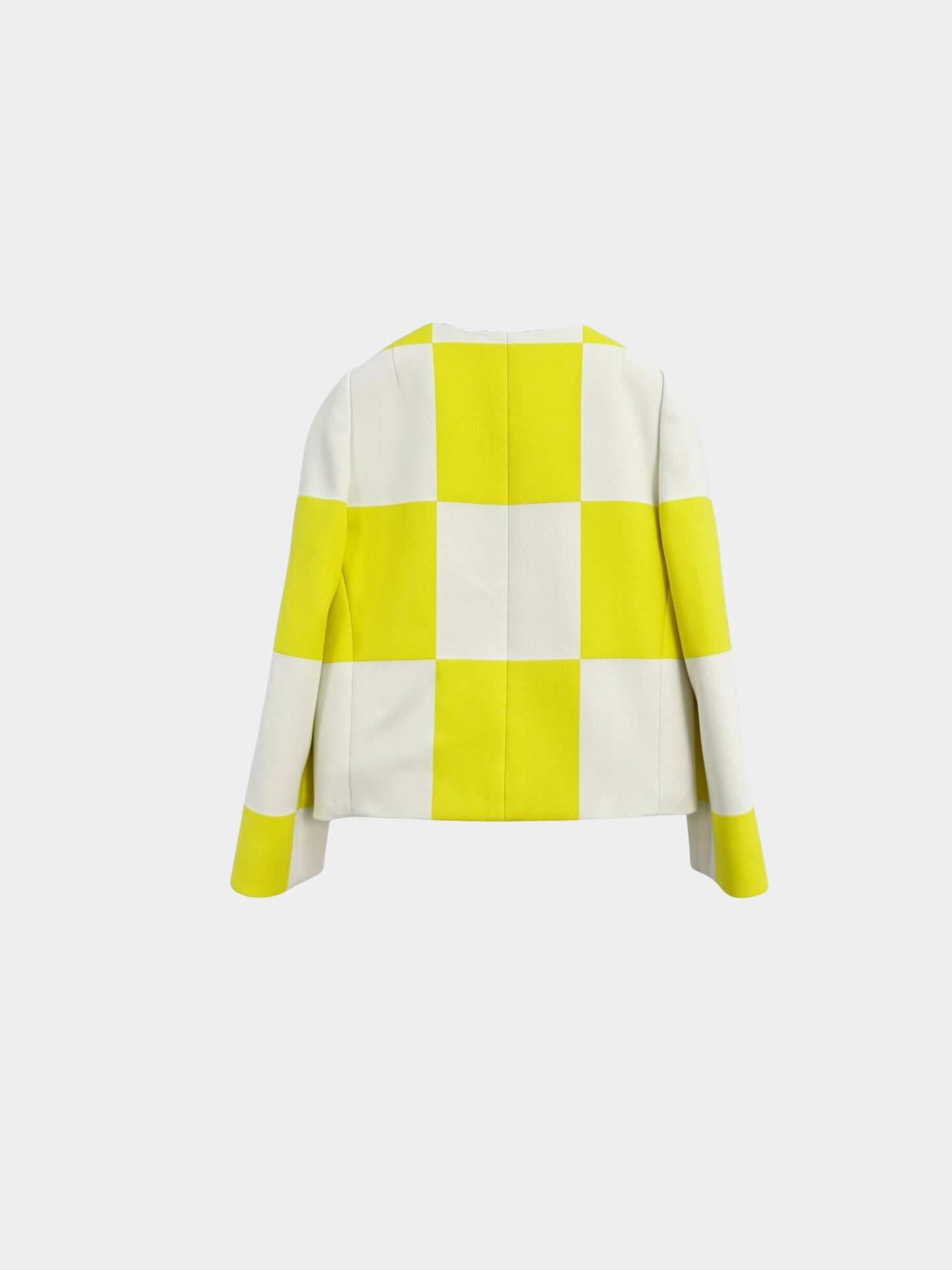 Louis Vuitton 2013 Yellow Cream Check-Panel Jacket