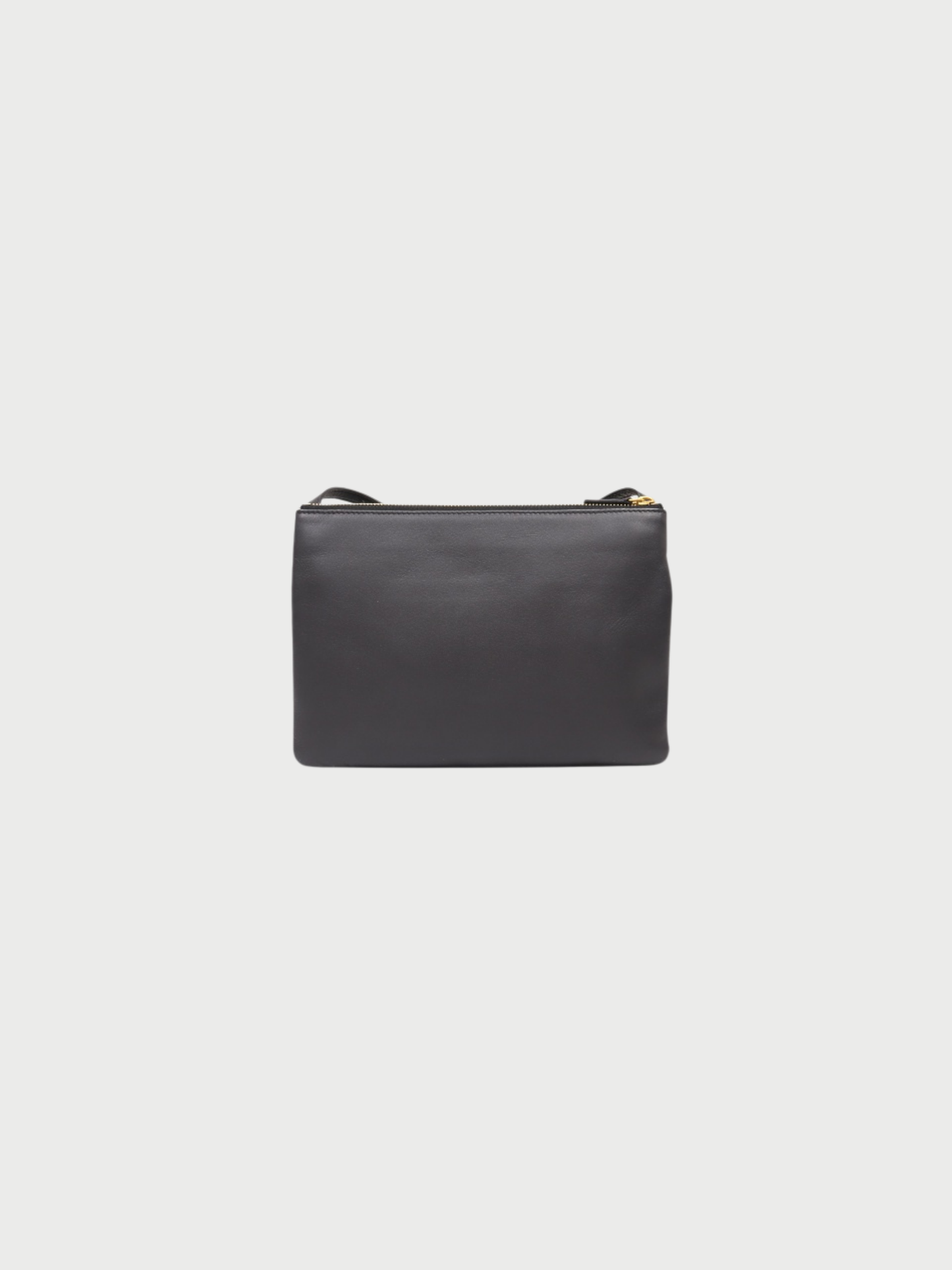 Celine 2000s Black Leather Trio Crossbody Bag