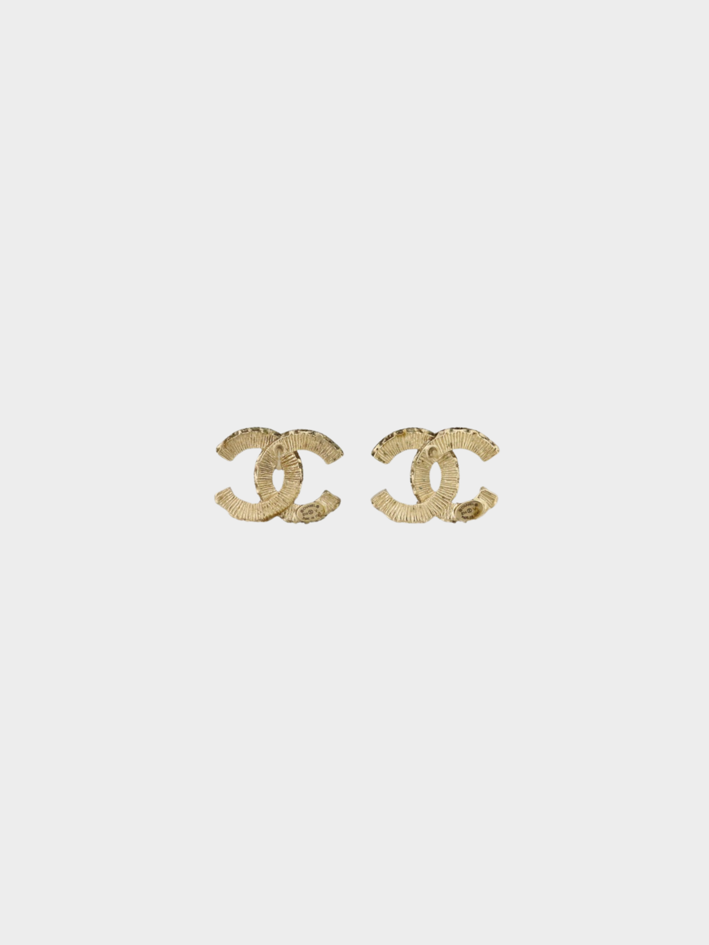 Chanel 2014 Gold Black Plated Metal COCO Earrings