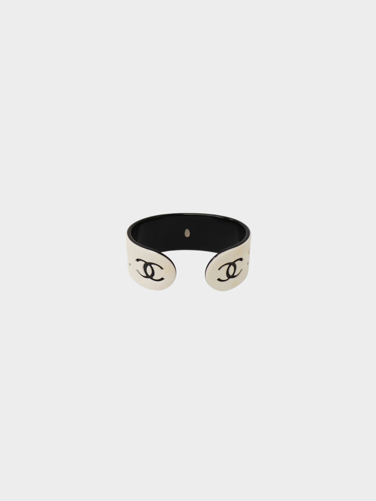 Chanel 2002 White Black Coco Plastic Bangle