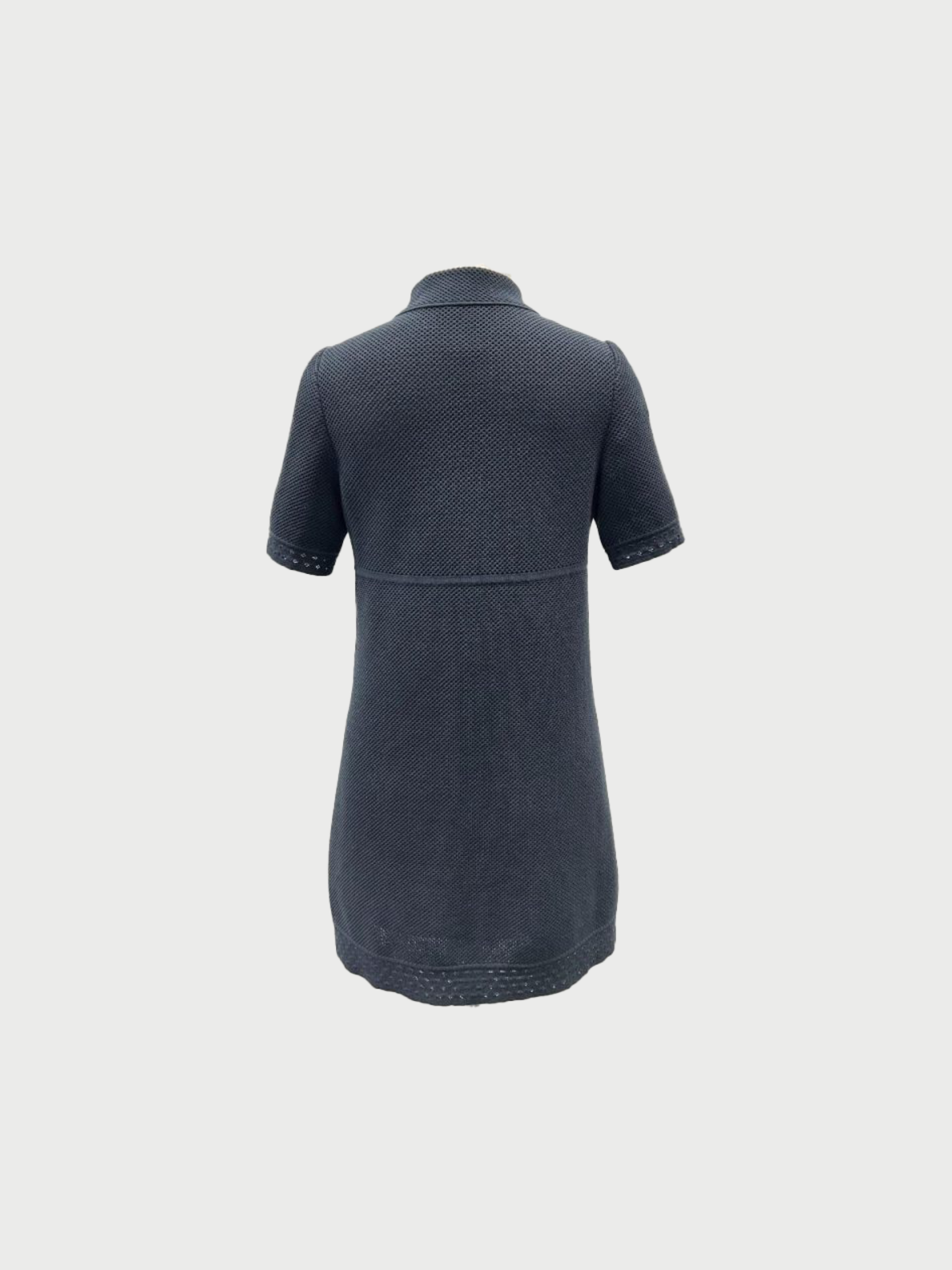 Chanel SS 2012 Black Cotton Knit Tie Neck Dress