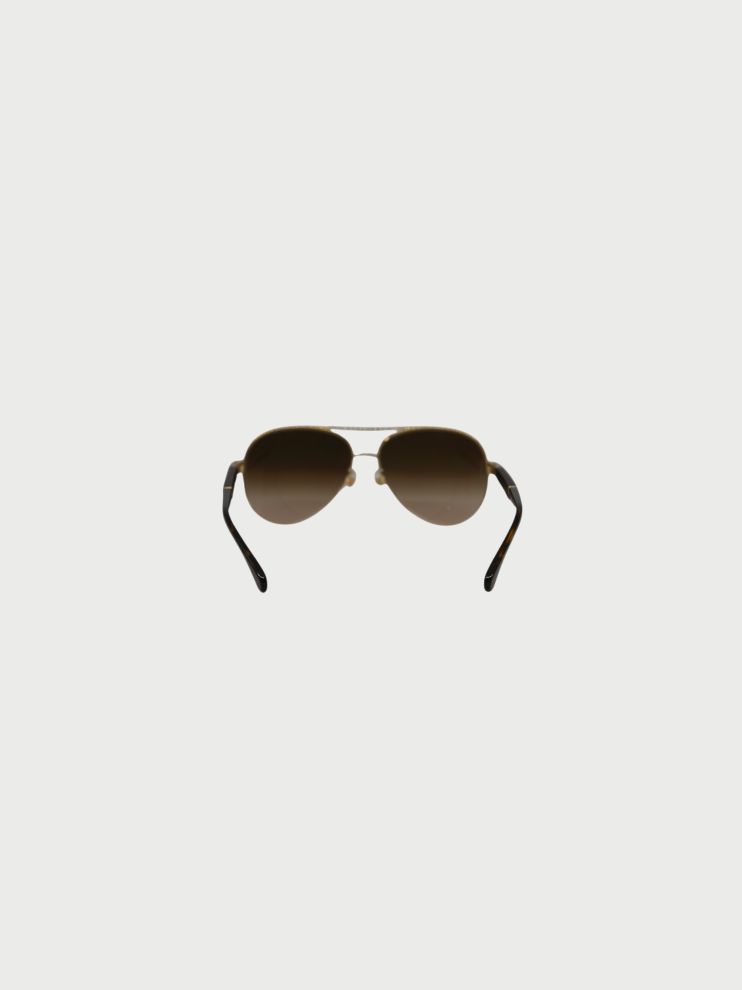 Chanel 2000s Gold Brown Teardrop Sunglasses