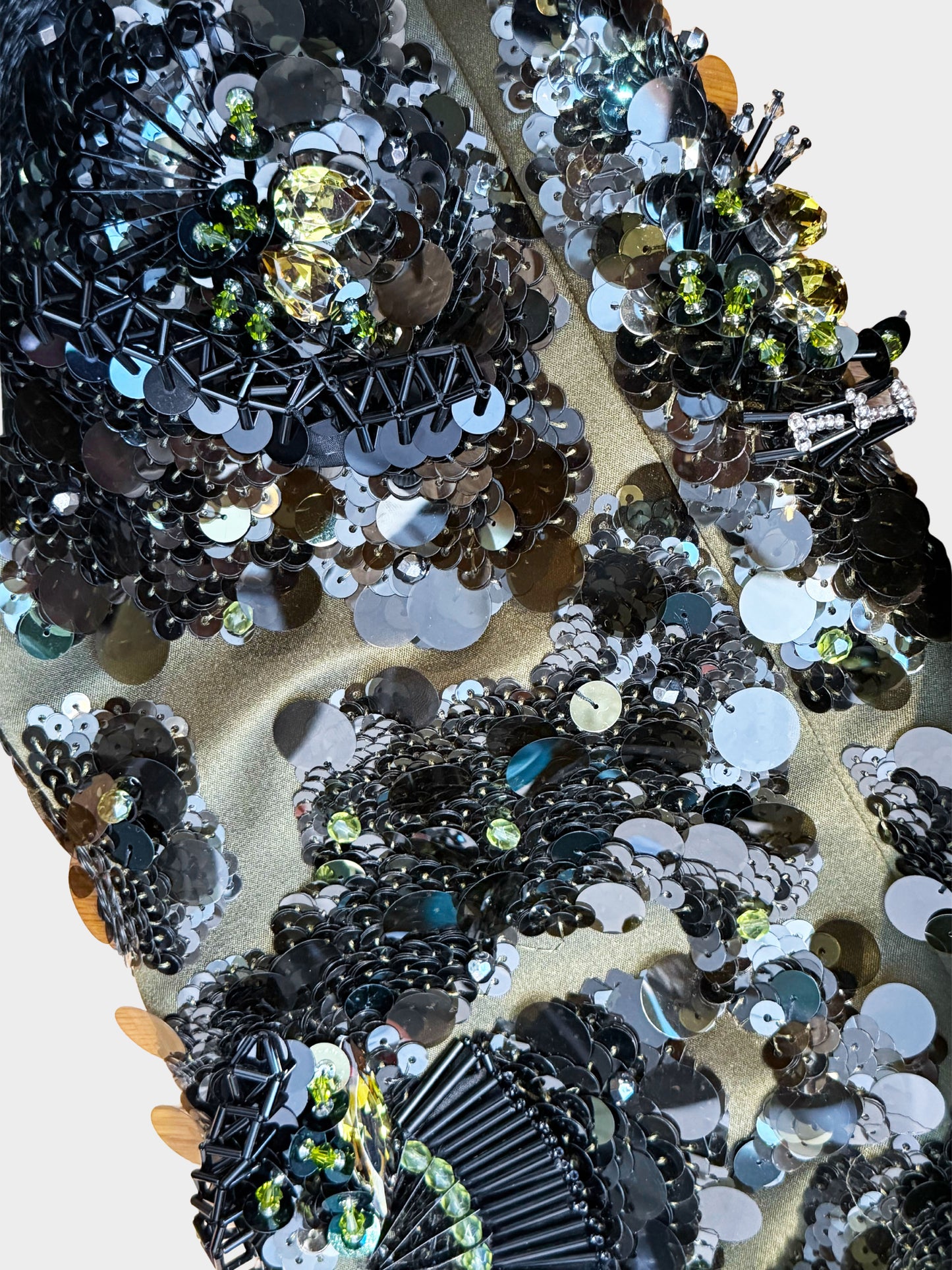 Prada 2013 Green Nylon Sequins Zip-up Hooded Jacket