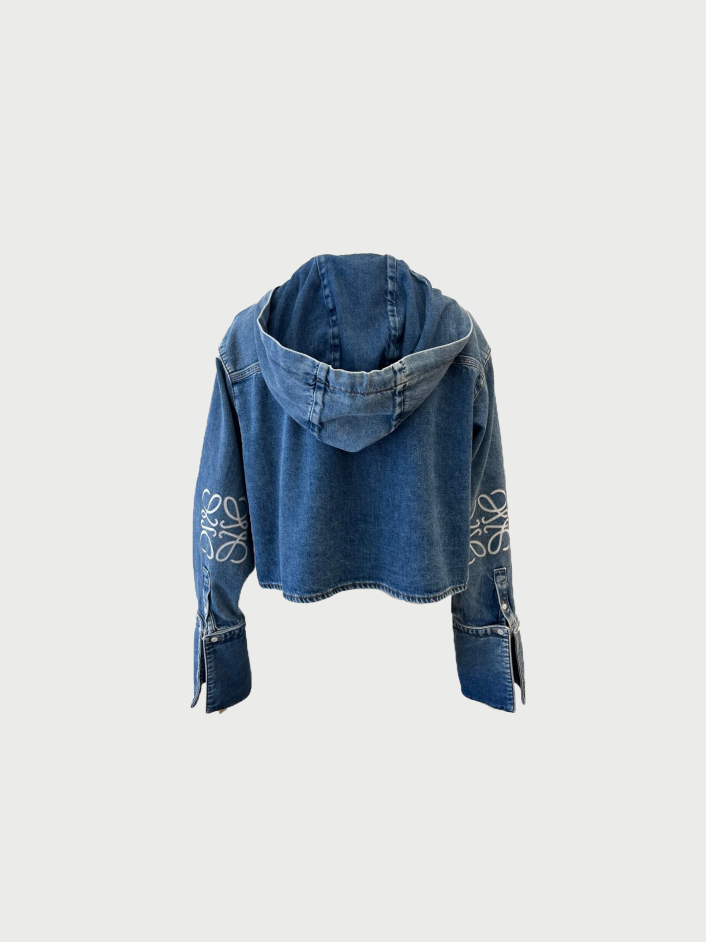 Loewe 2020s Blue Denim Anagram Hooded Jacket