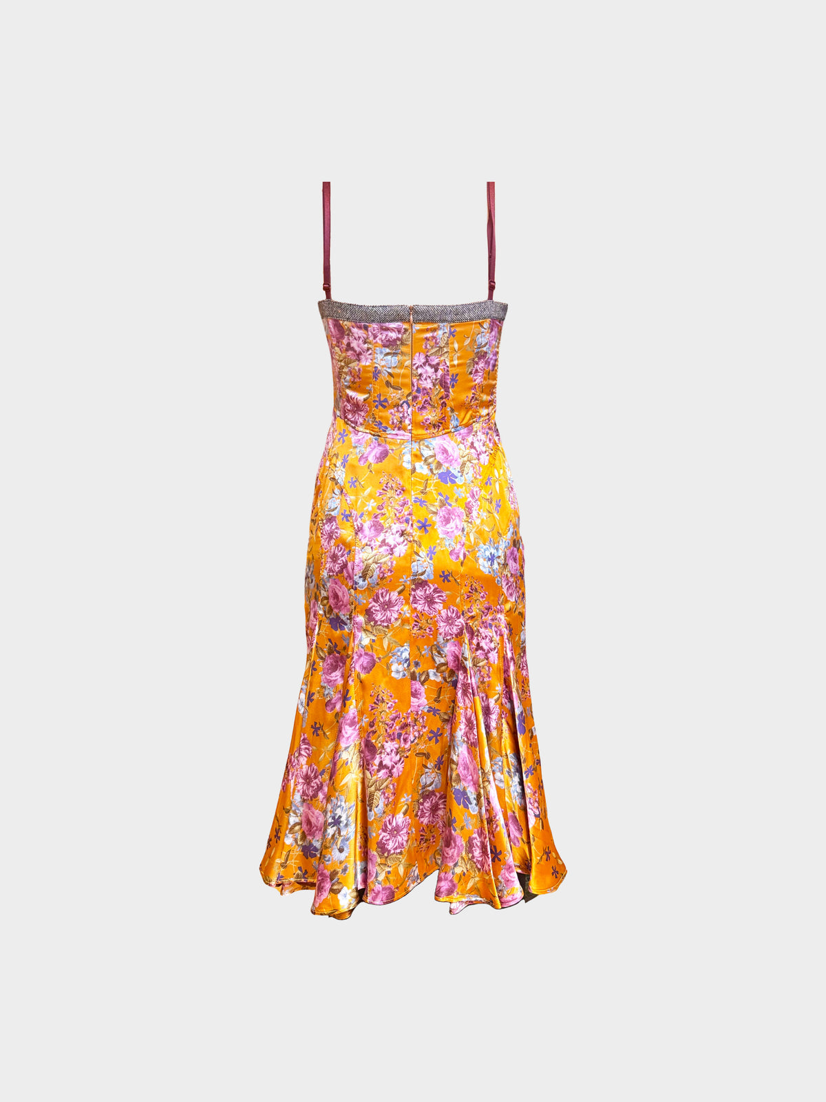 Dolce and Gabbana 1990s-2000s Floral Print Midi Slip Dress