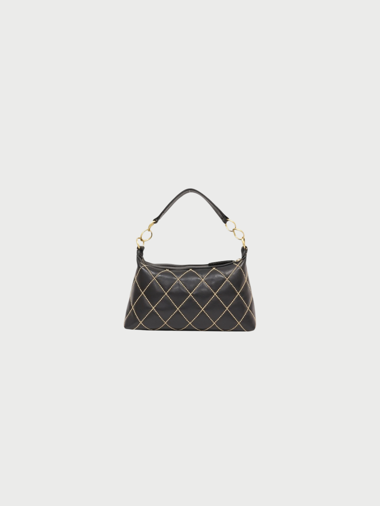 Chanel 2003 Black Wild Stitch Leather One Shoulder Bag