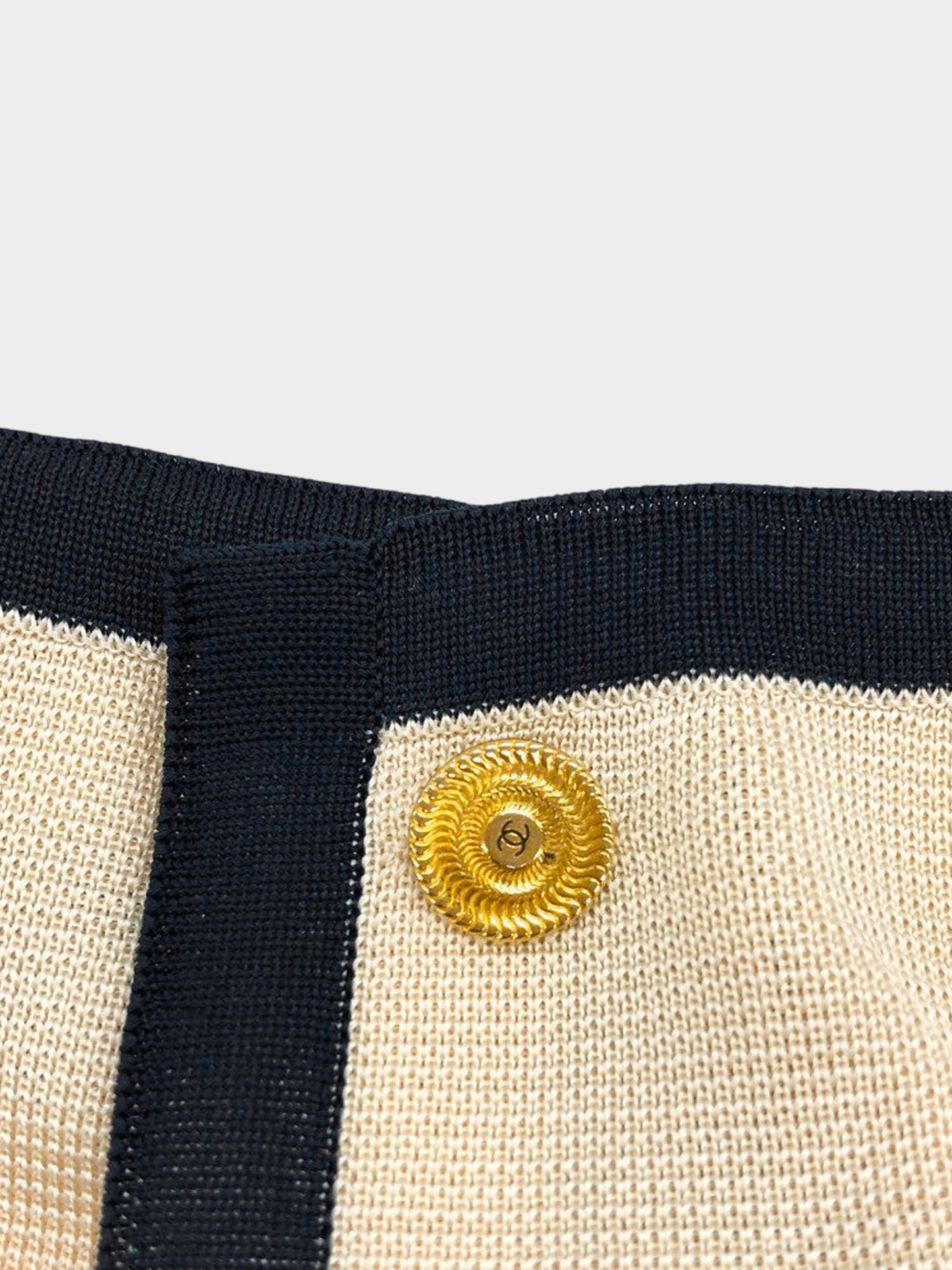 Chanel 1990s Black and Beige Cardigan Dress Set