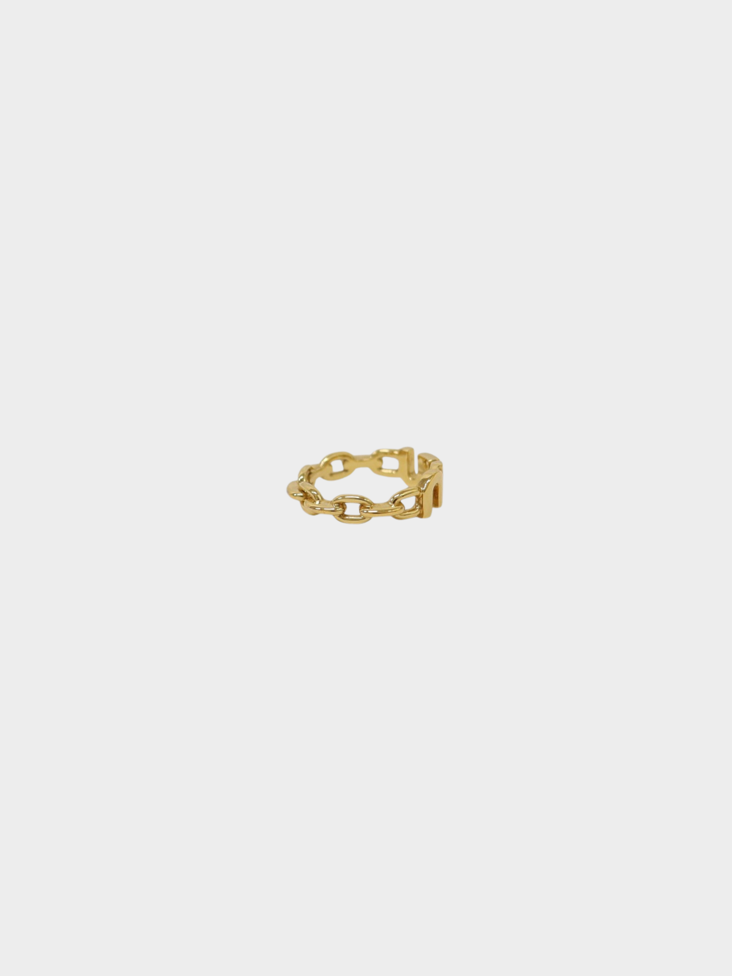Miu Miu 2020s Gold Plated Metal Logo Ring
