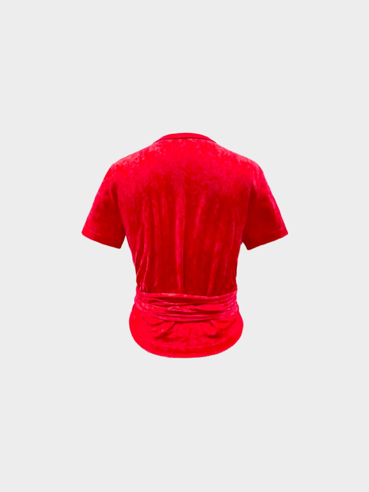 Chanel 2021 Red Rope Logo Cotton Wrap T-shirt