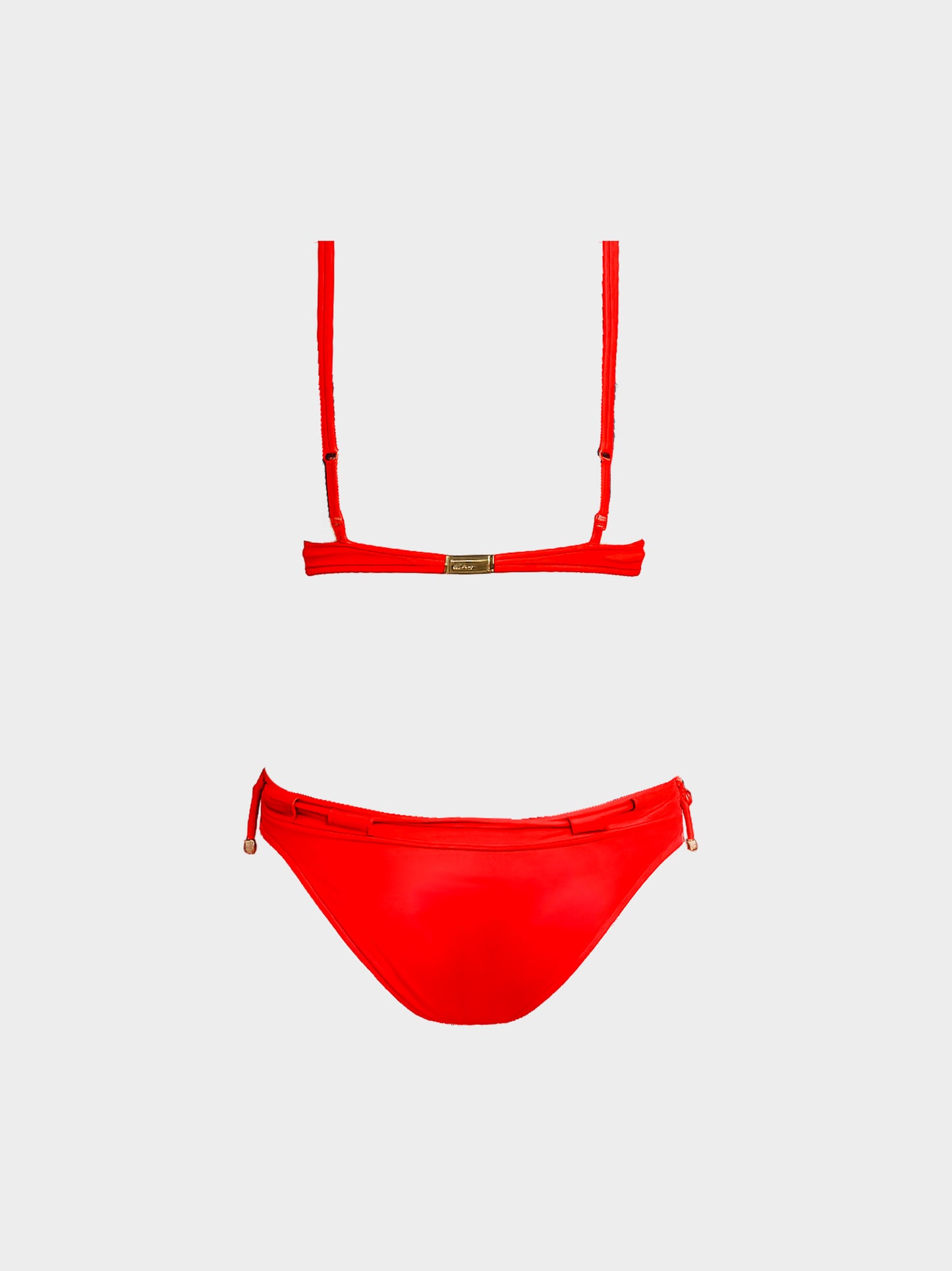 Christian Dior by John Galliano 2000s Red Polyester Drawstring Style Two-Piece Swimsuit