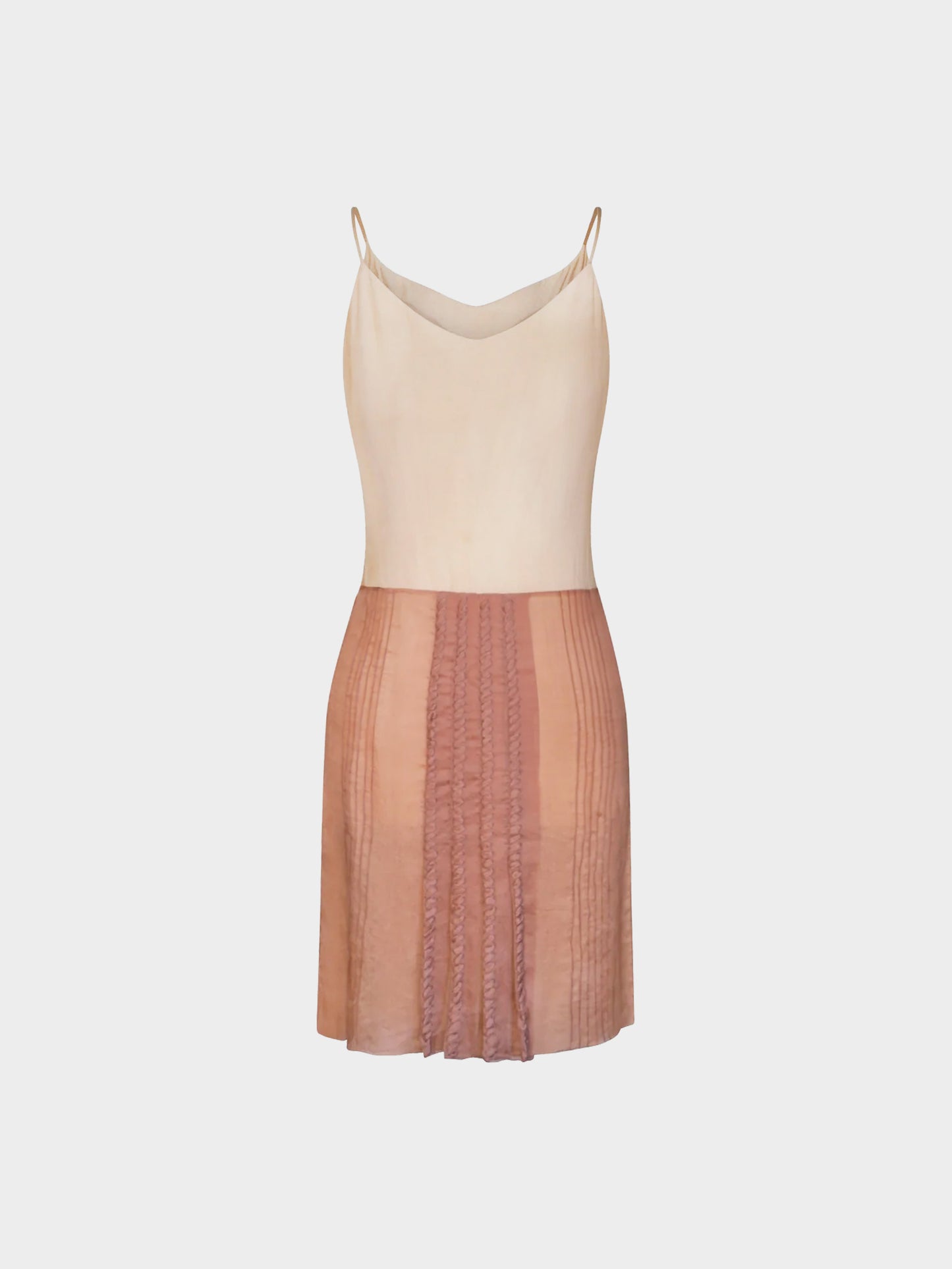 Prada FW 2005 Pink Whipstitch Silk Dress