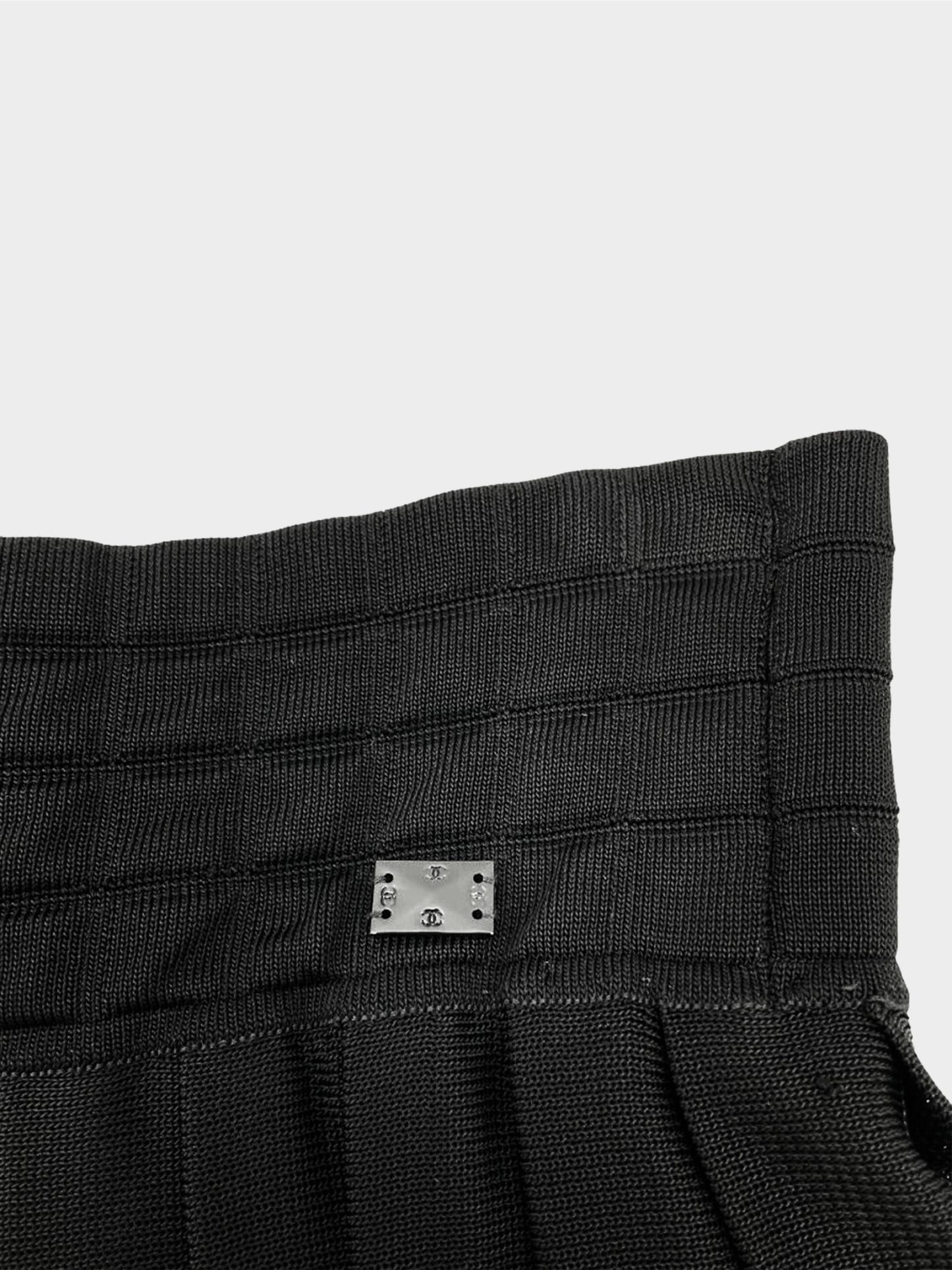 Chanel Spring 2004 Black Flare Mini Skirt