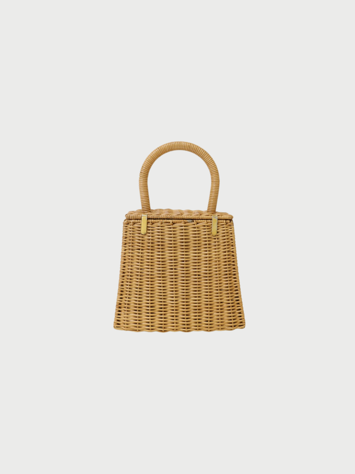 Salvatore Ferragamo 2000s Brown Plastic Canvas Gancini Basket Bag