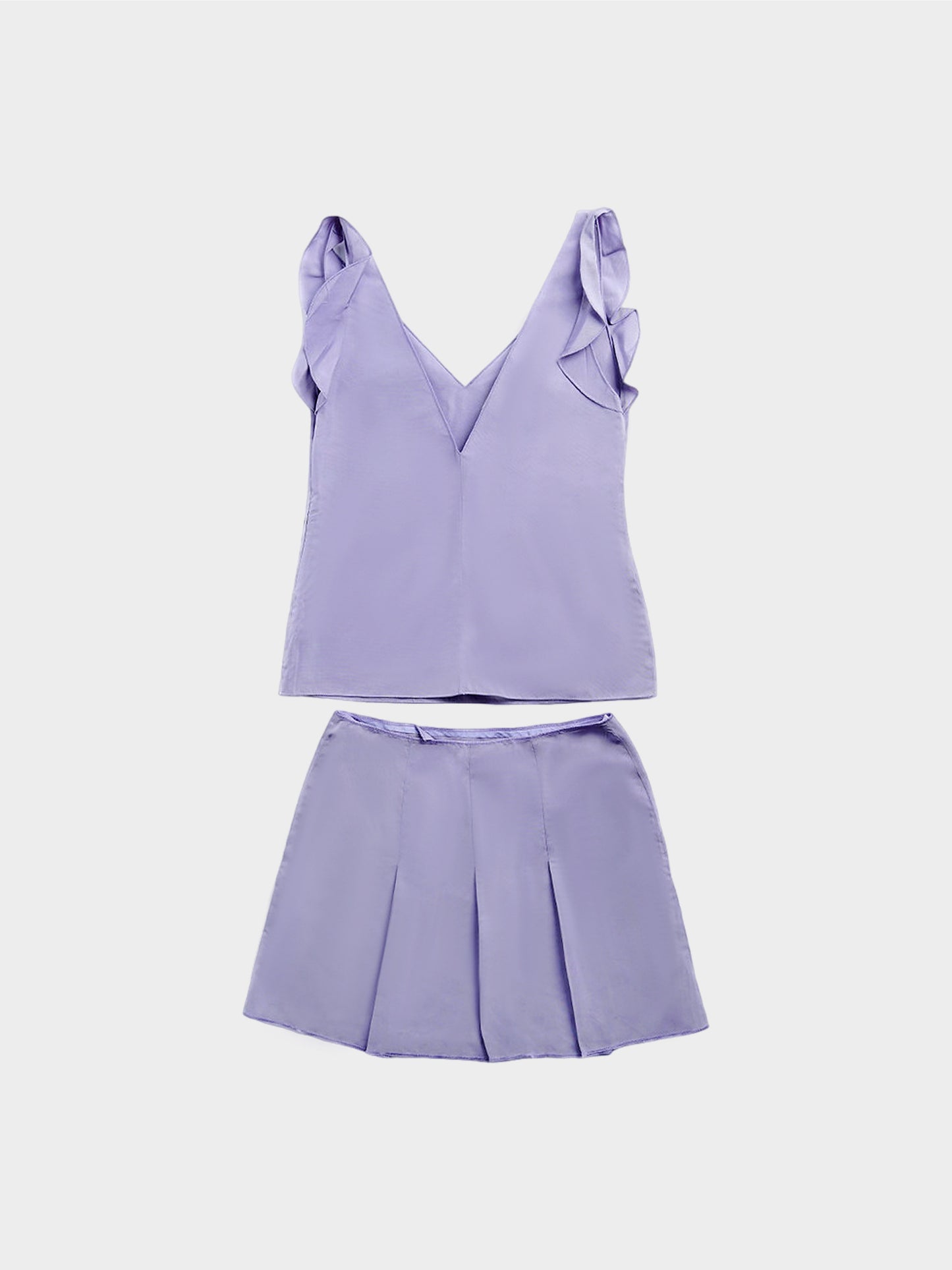 Miu Miu FW 1998 Lilac Runway Top and Skirt Set