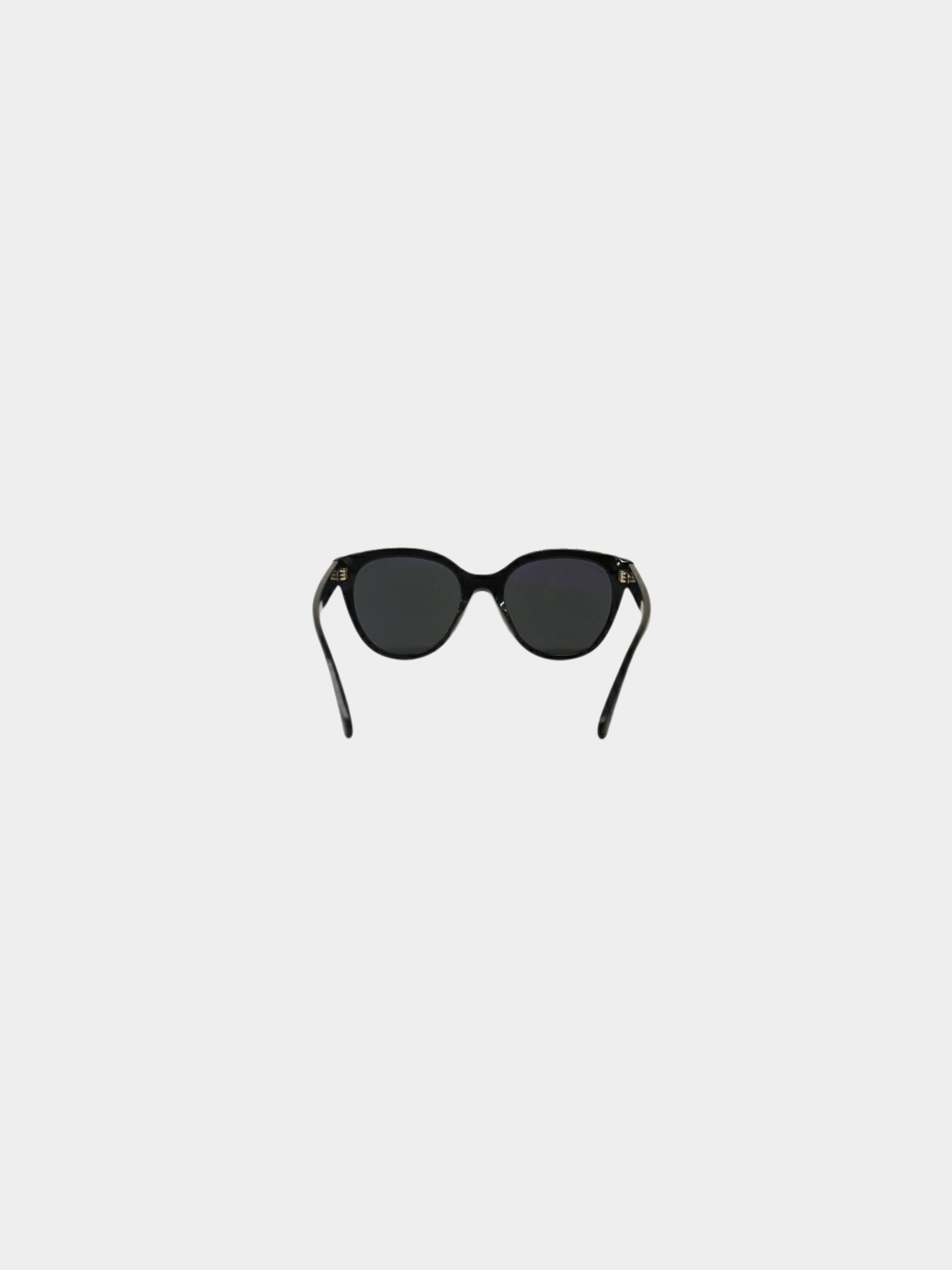 Chanel 2000s Black Plastic Logo Sunglasses