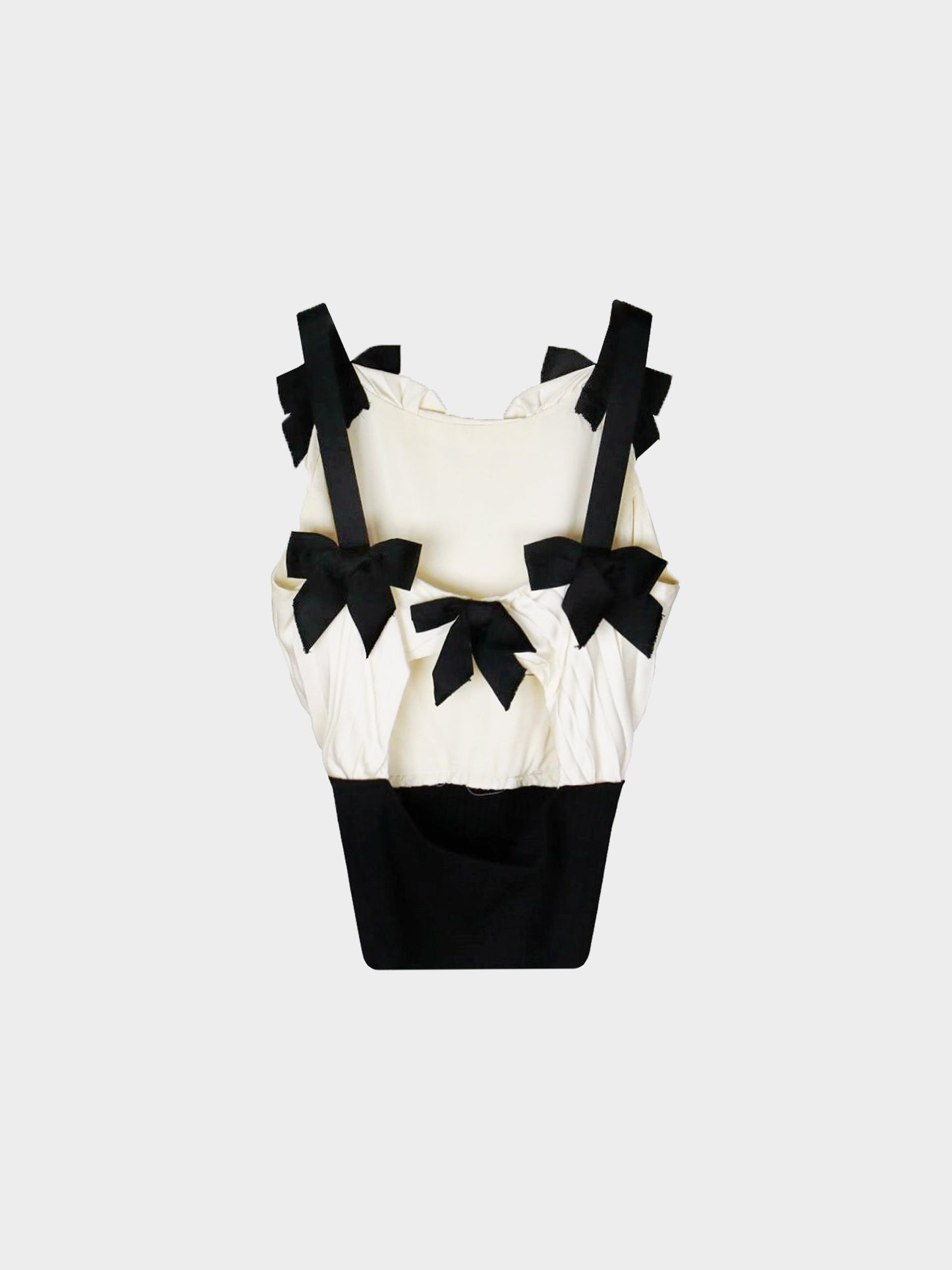 Chanel SS 2005 Two-tone Silk Top with Ribbons