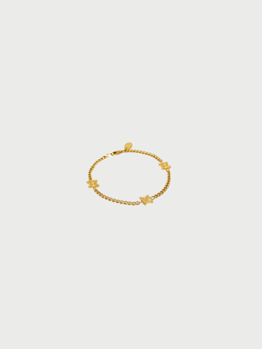 Celine 2010s Gold Plated Metal Triomphe Bracelet