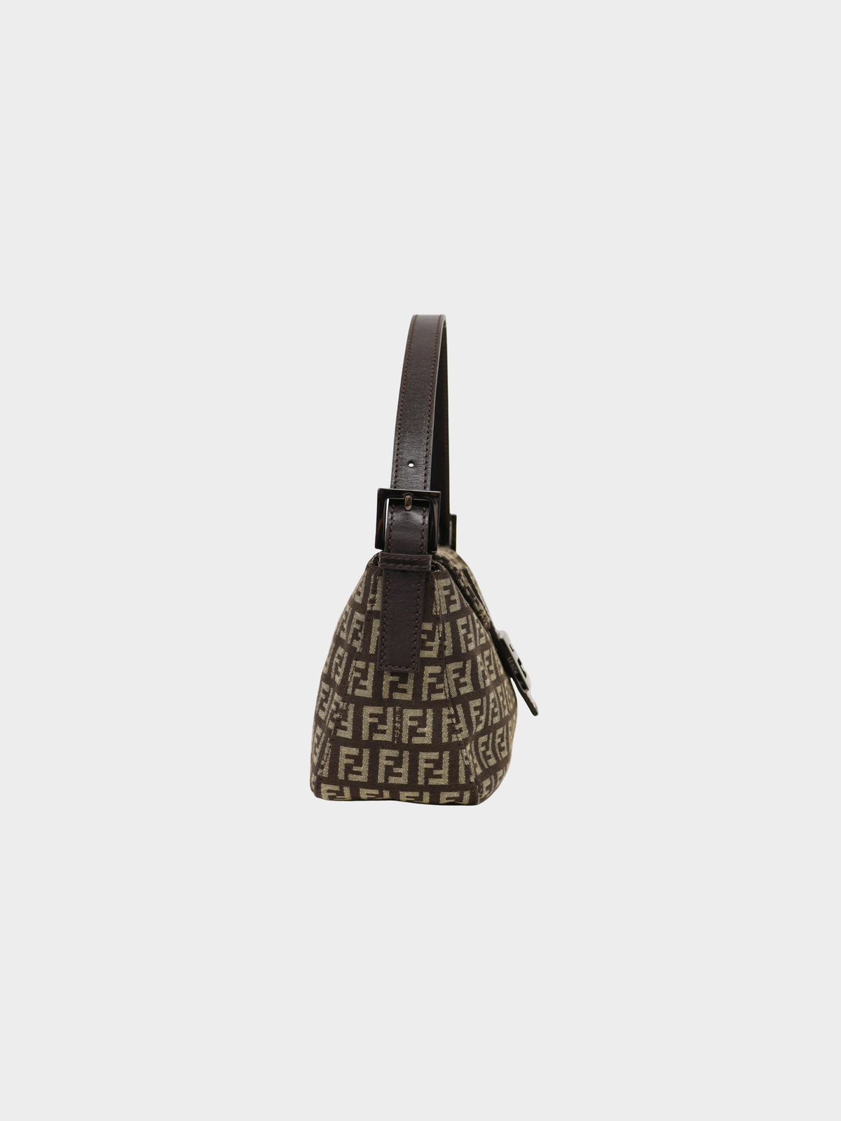 Fendi 2000s Brown Zucca Canvas Mama Baguette Bag