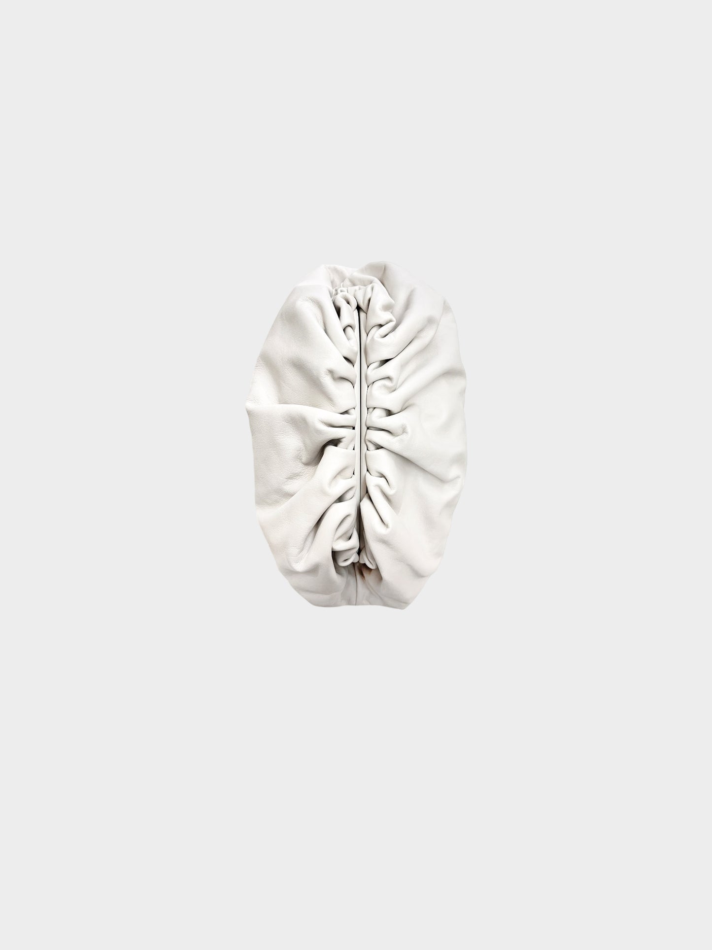 Bottega Veneta Early 2010s Off White Matte Leather Pouch Bag