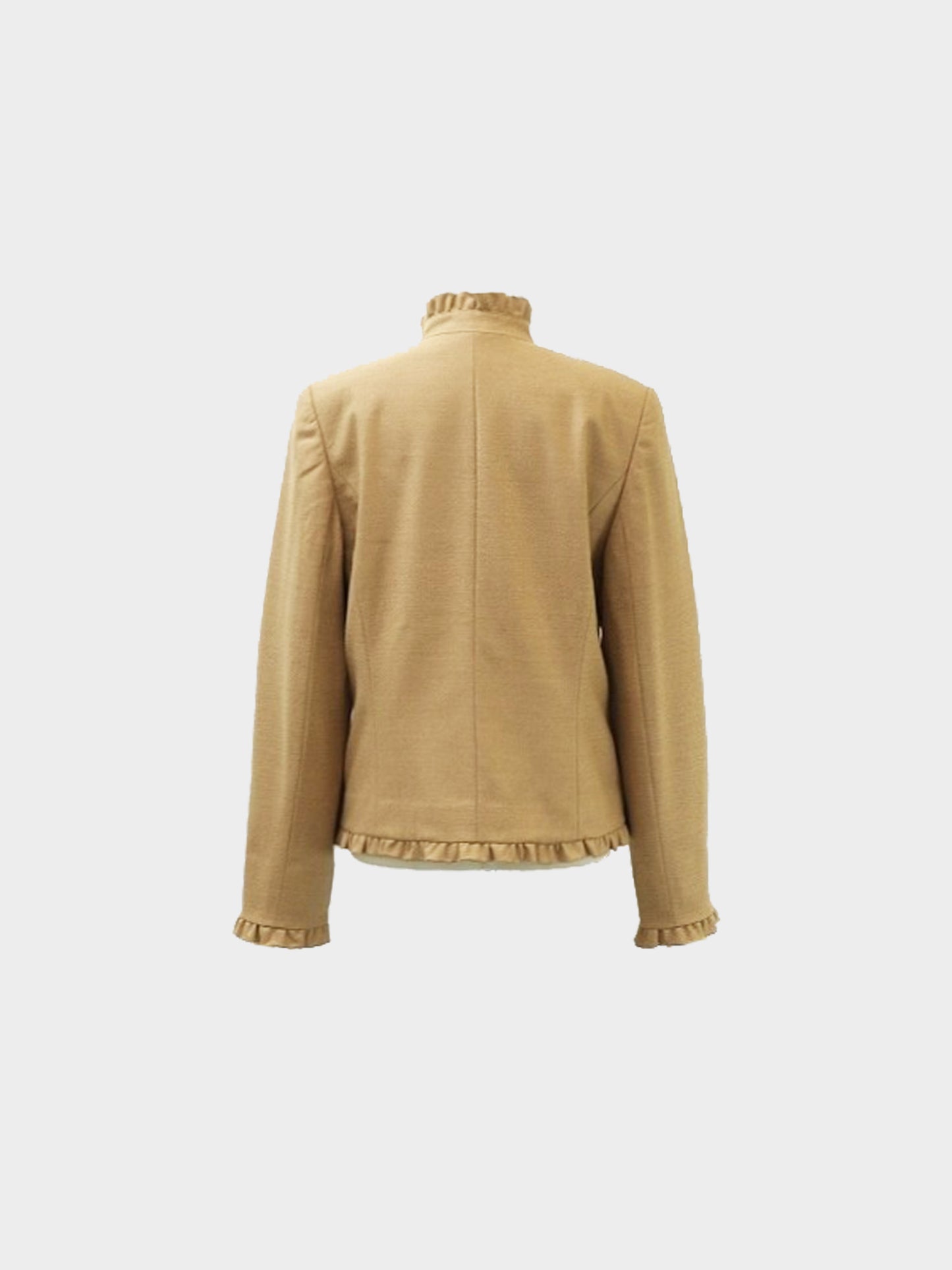 Chloé 1990s Brown Wool Jacket with Ruffled Details