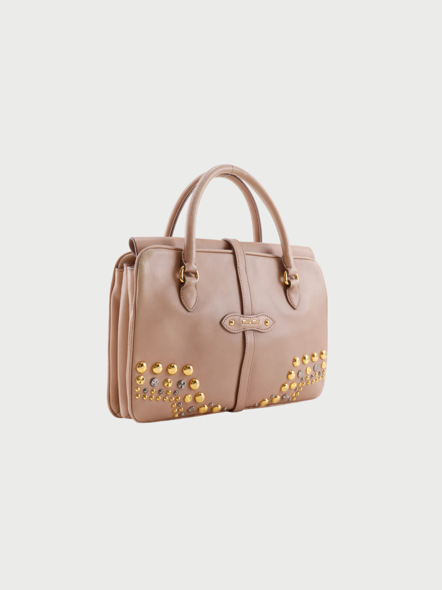 Miu Miu 2000s Raspberry Pink Leather Studded Handbag