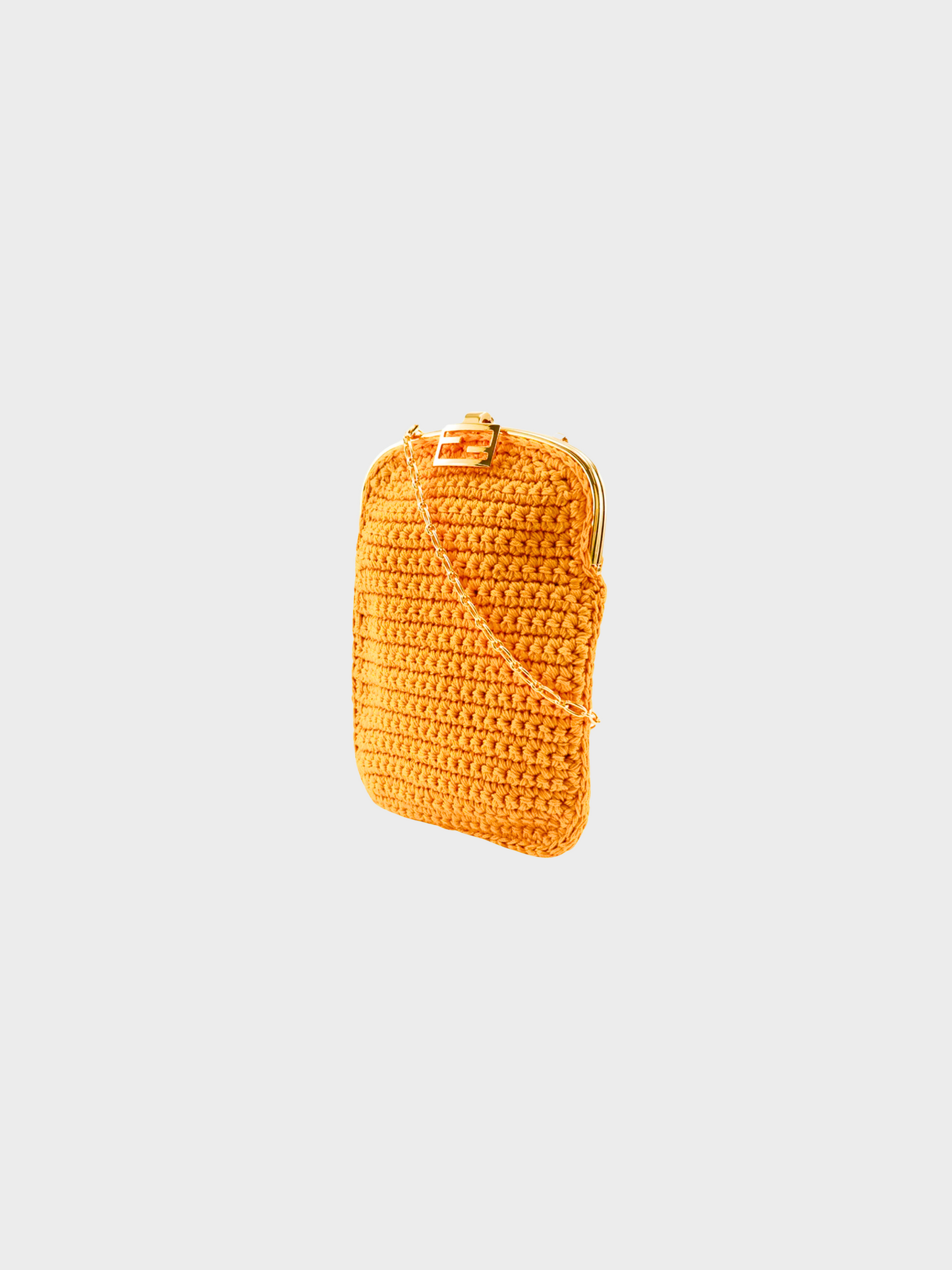Fendi 2010s Yellow Crochet Two-Way Baguette Bag