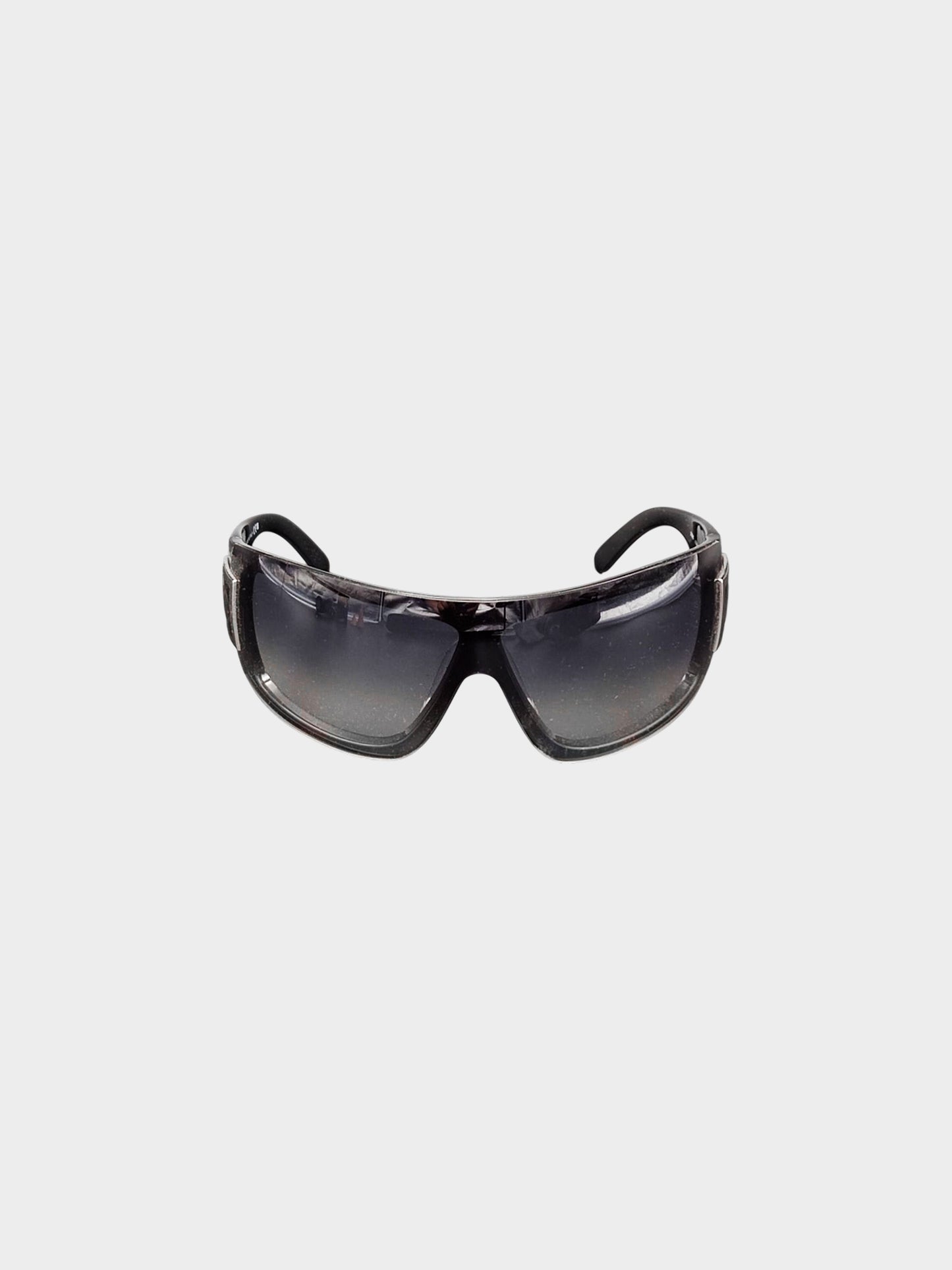 Chanel FW 2008 Black 5085 Wraparound Shield Sunglasses