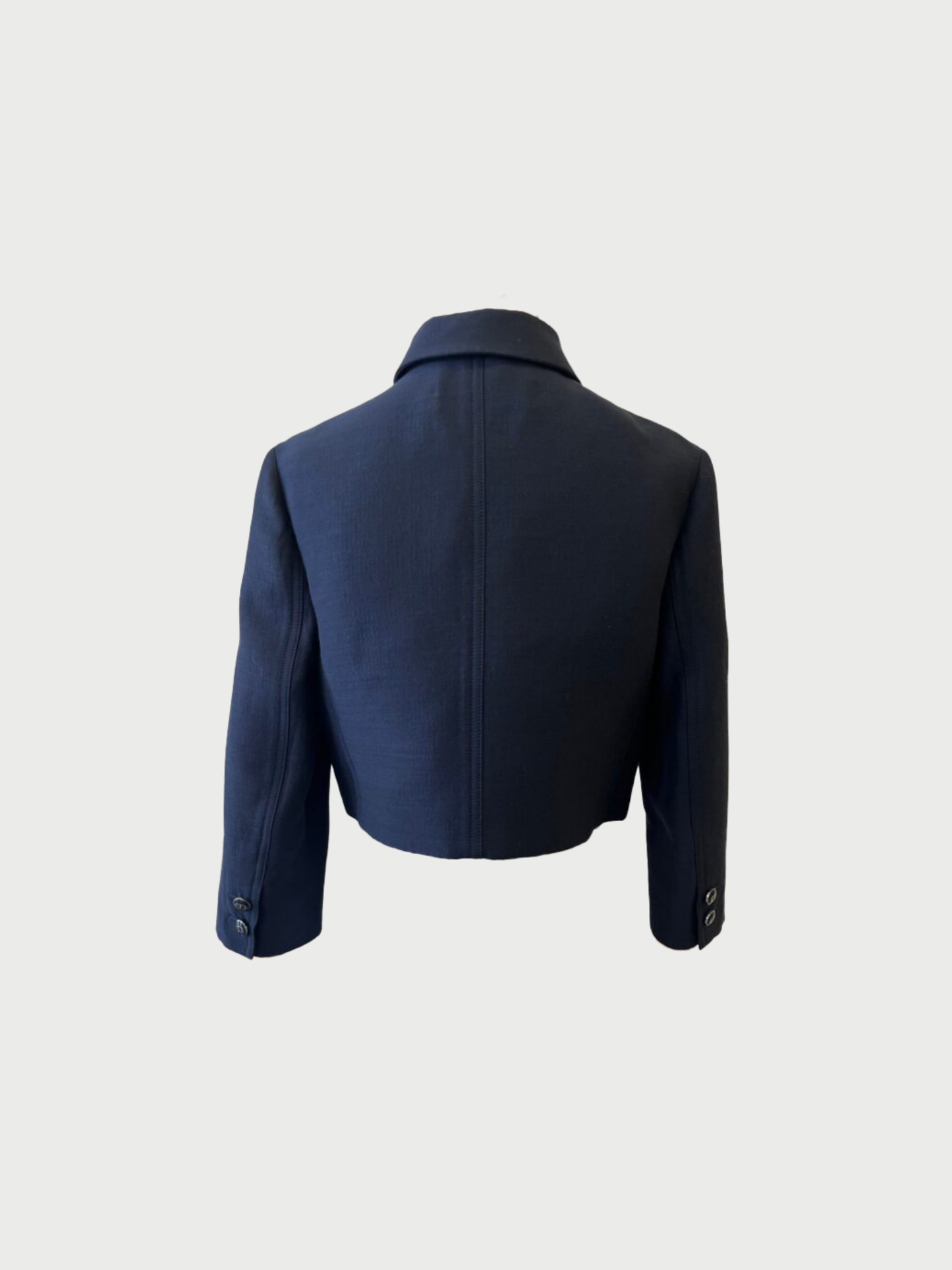 Christian Dior 2020s Navy Wool Silk Cropped Jacket