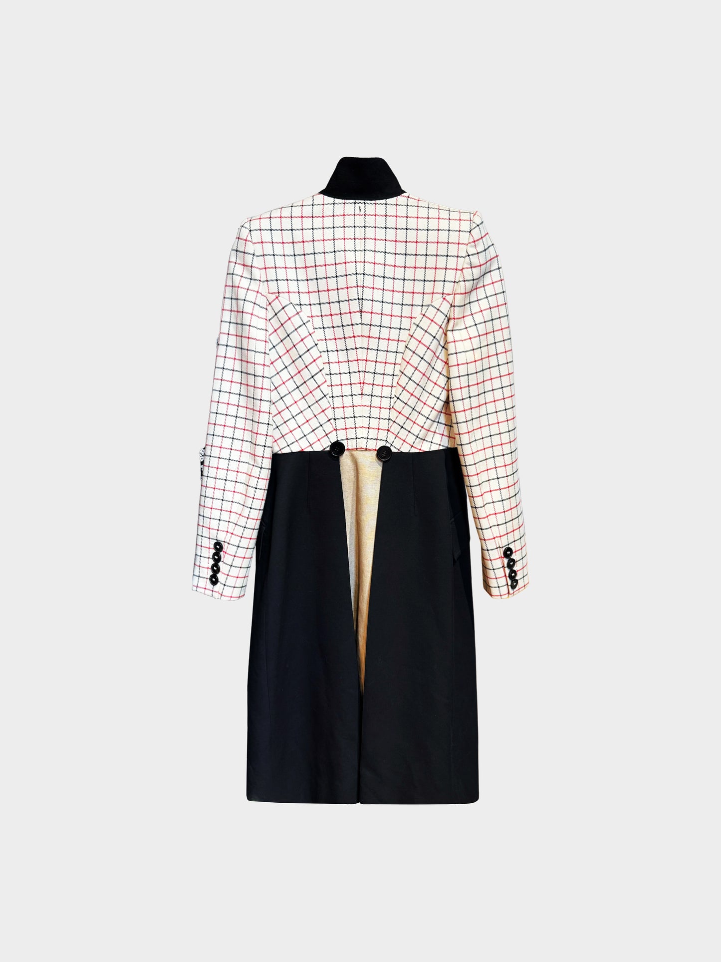 Alexander McQueen 2010s White and Black Check Print Wool Blend Jacket