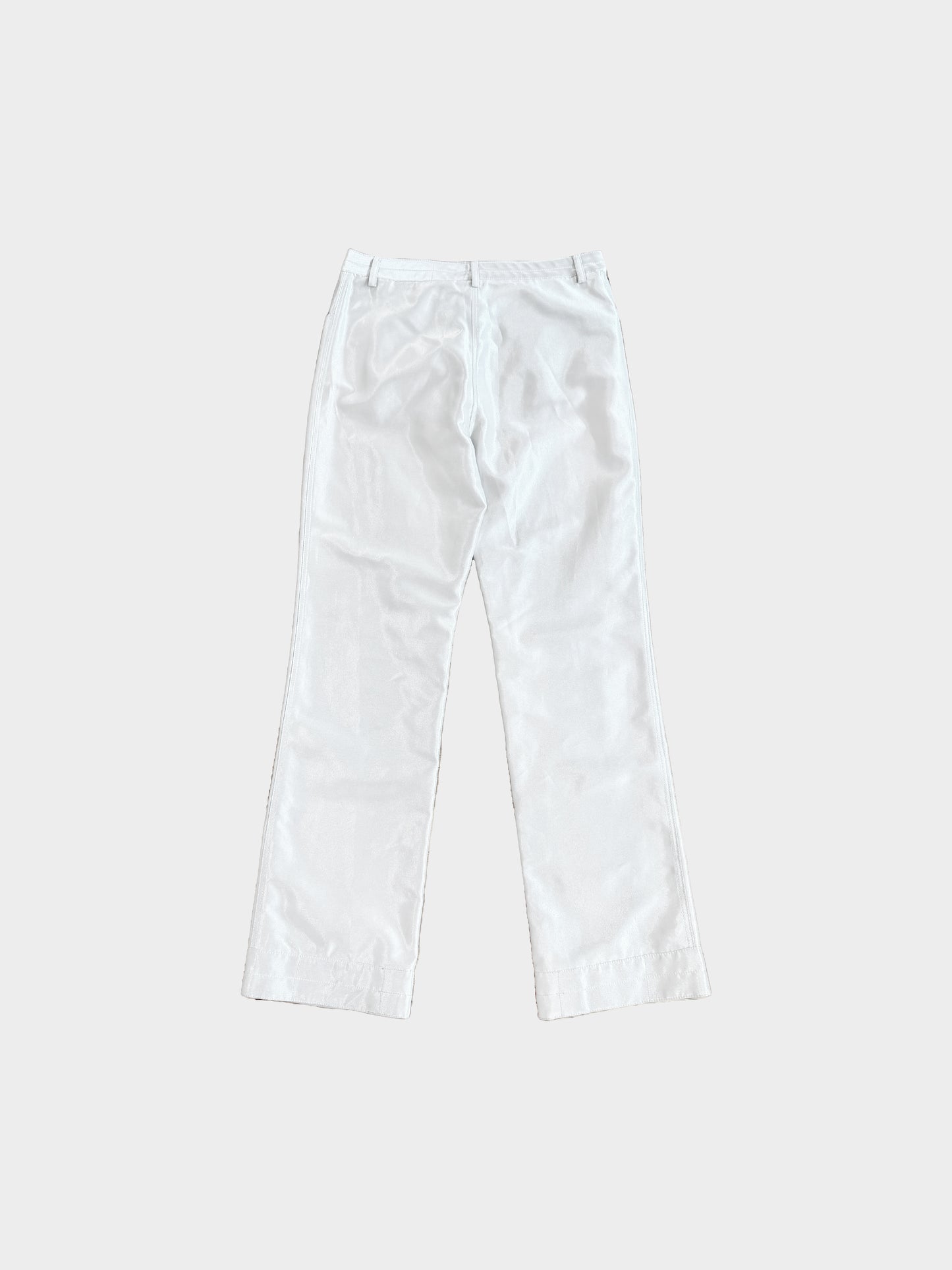 Chanel Late 1990s Metallic Silver High-waisted Pants