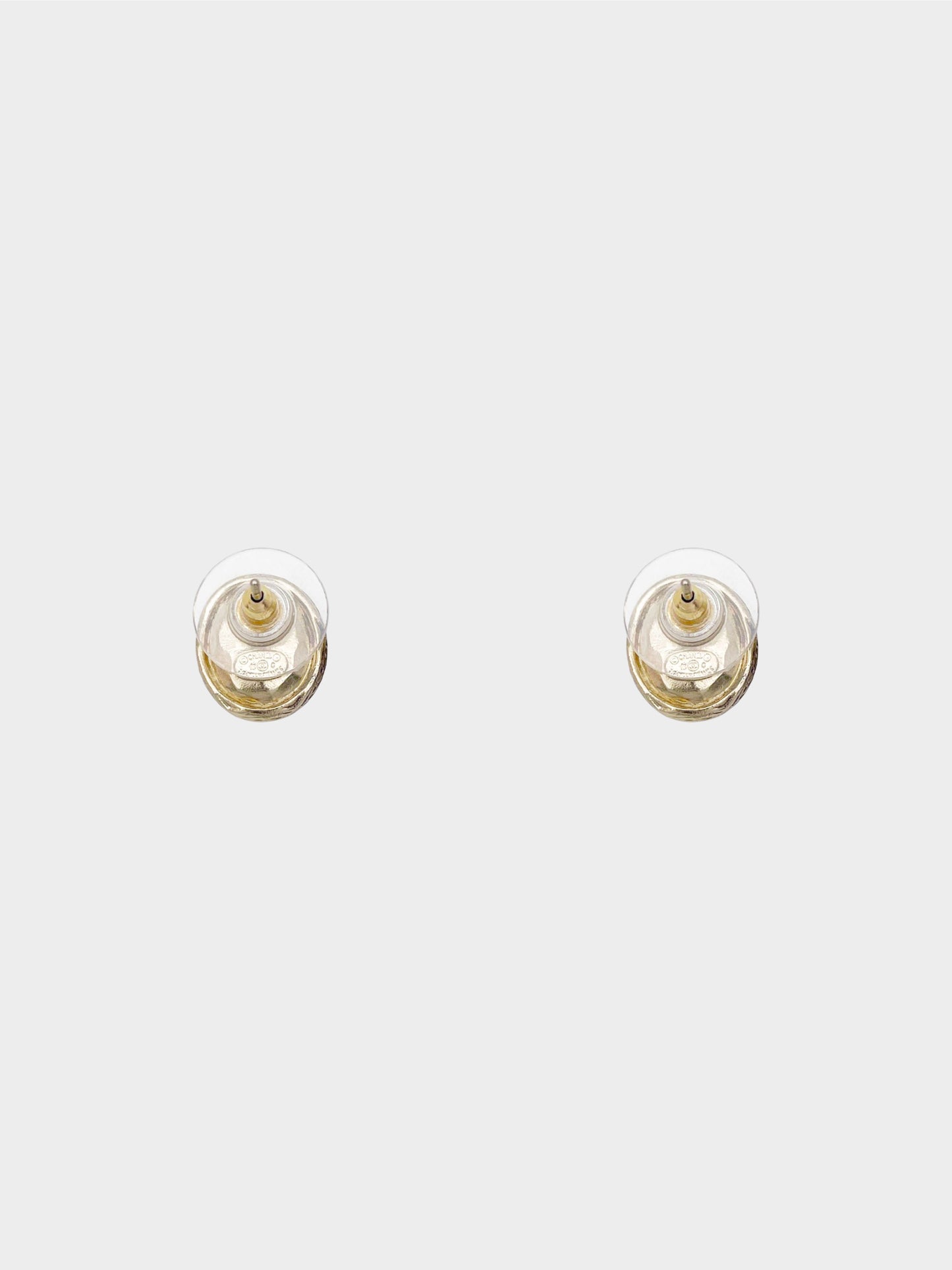 Chanel 2018 Pink Resin CC Oval Stud Earrings