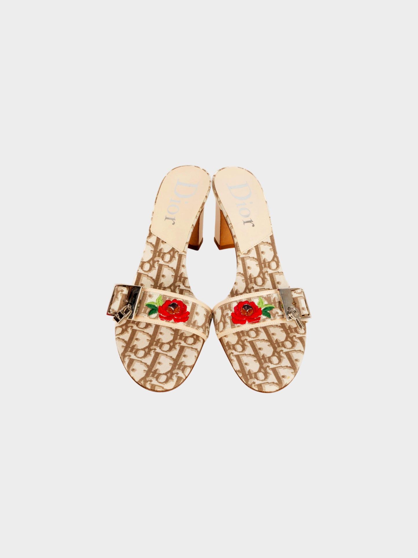 Christian Dior by John Galliano 2005 Brown Monogram High Heeled Mules