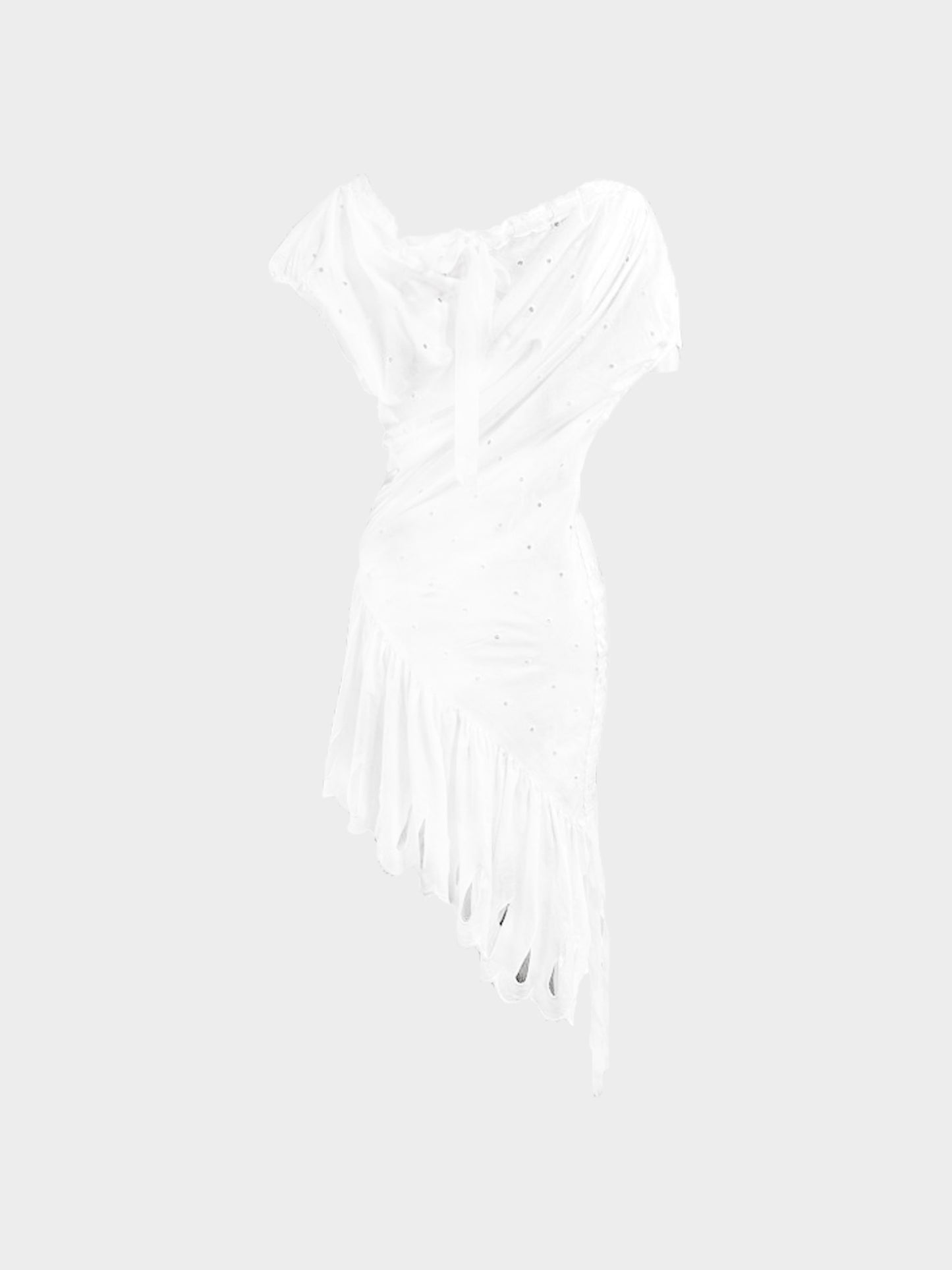 Vivienne Westwood Early 2000s Red Label White Dotted Asymmetrical Dress
