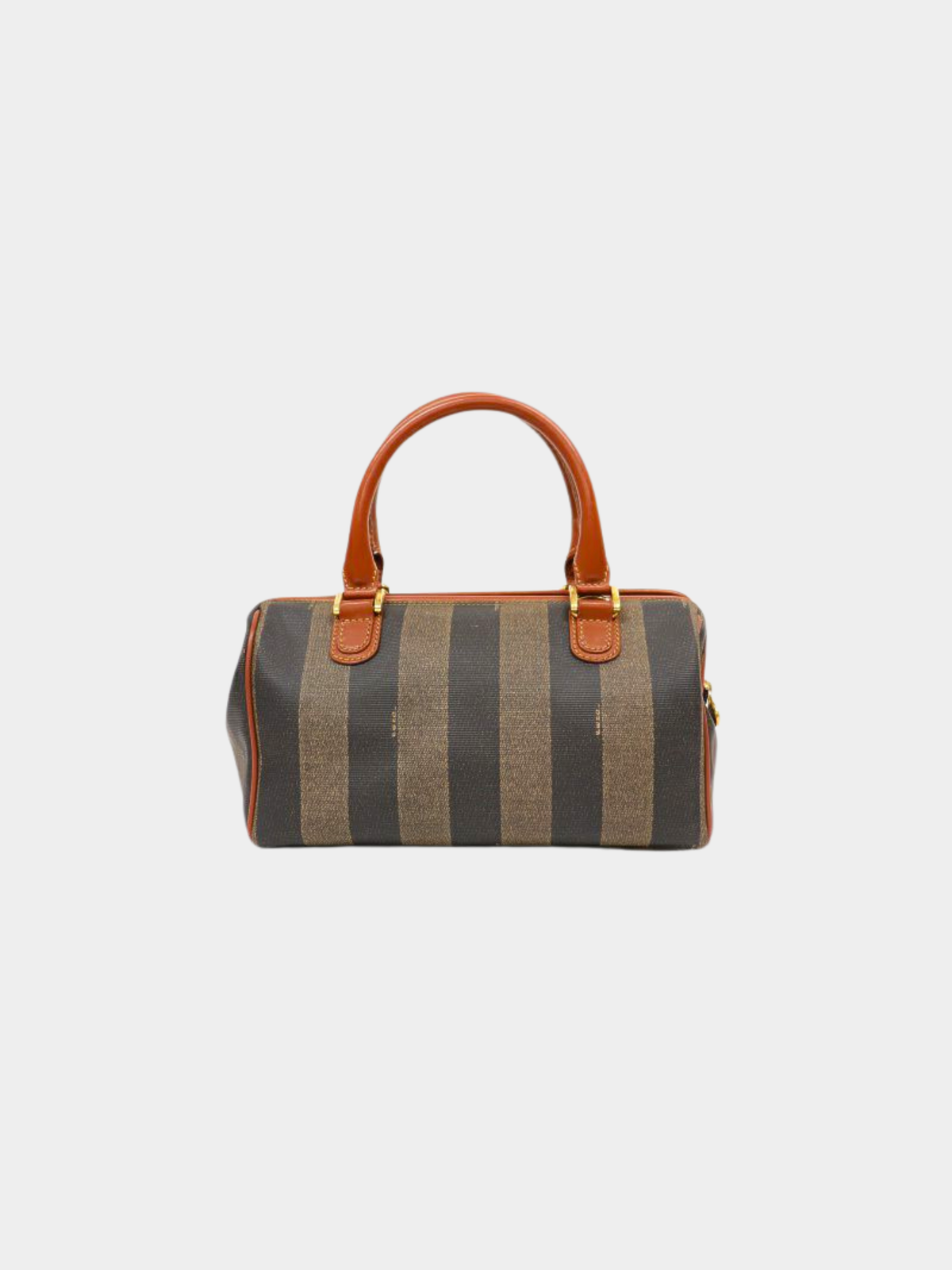 Fendi 2000s Khaki Black Brown Pequin Stripe 2-Way Bag