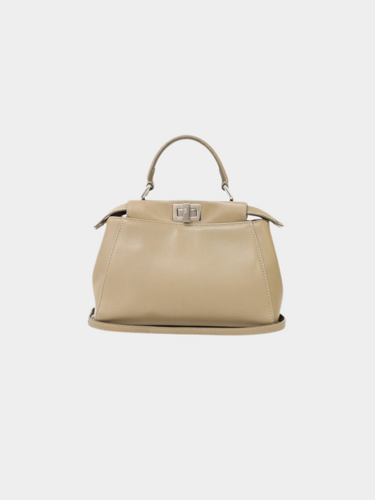 Fendi 2000s Graige Leather Mini Peekaboo Bag