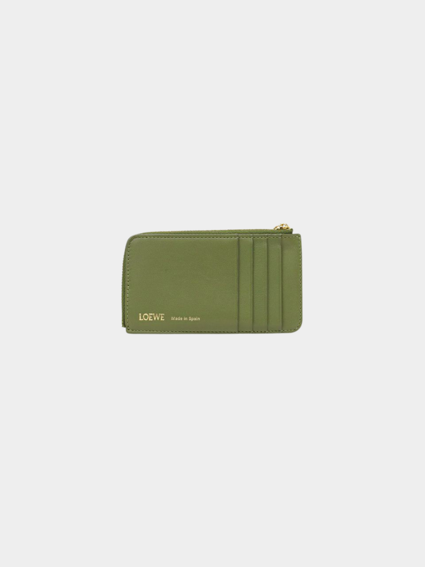 Loewe 2000s Green Anagram Jacquard Canvas and Leather Fragment Case
