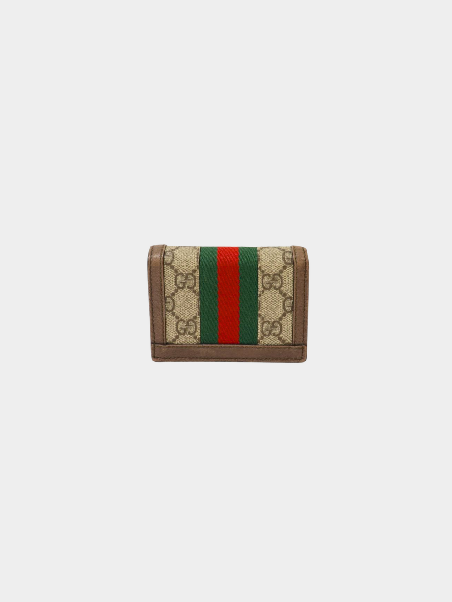 Gucci 2000s Brown and Beige PVC and Leather Ophidia Wallet