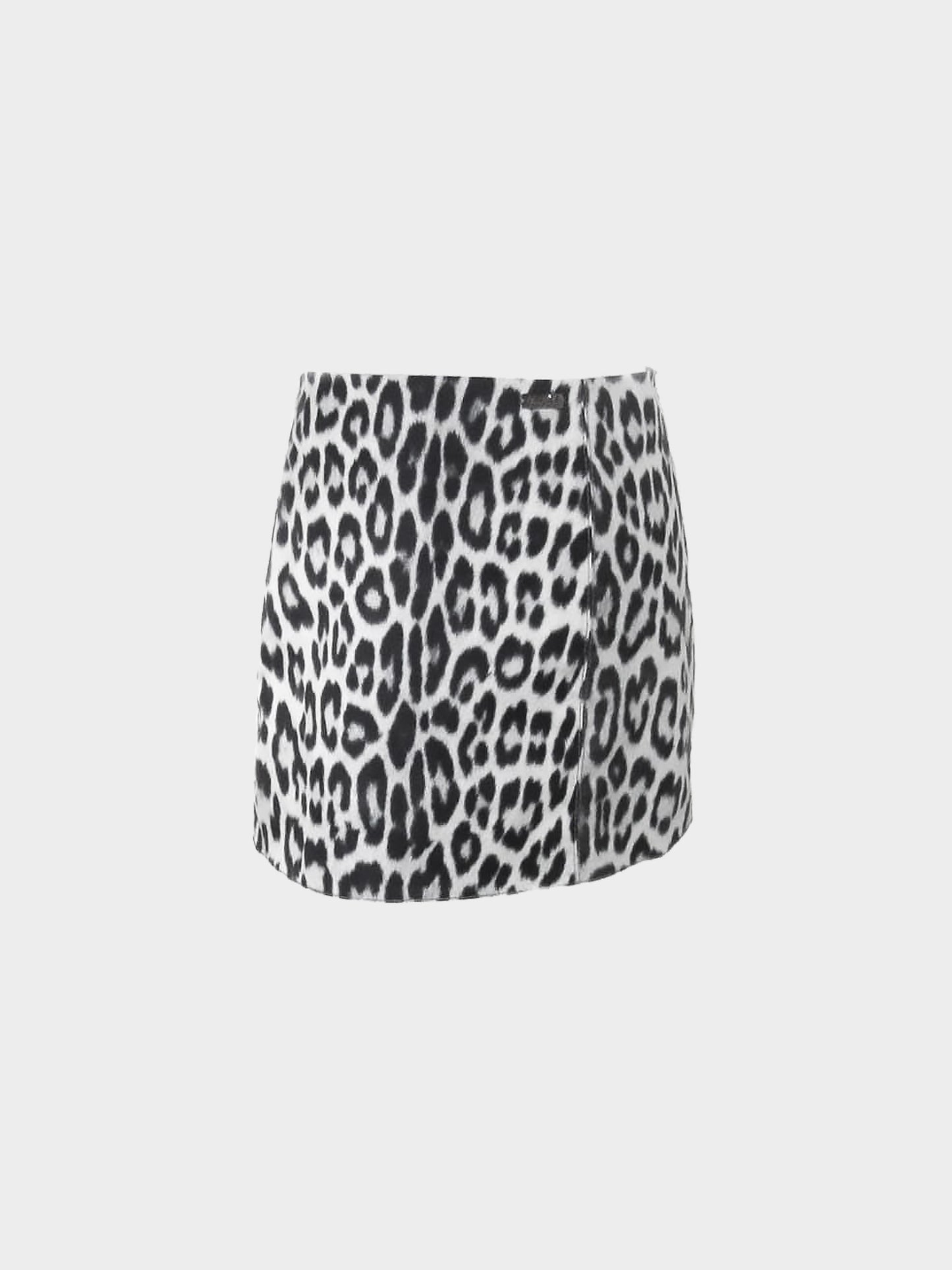Blumarine Blugirl 2000s Monochrome Leopard Print Skirt