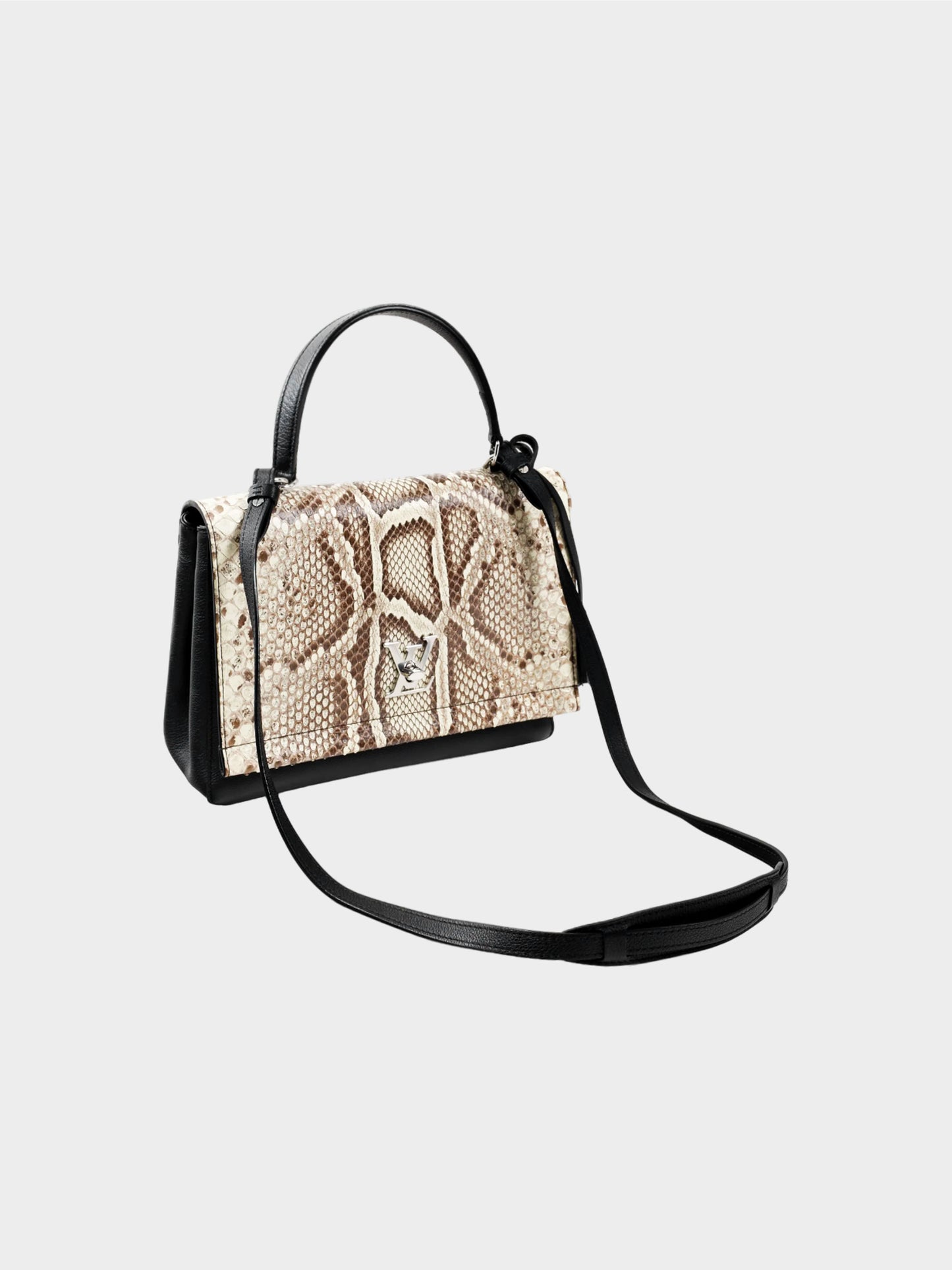 Louis Vuitton 2016 Black Python and Calfskin Lockme II Bag