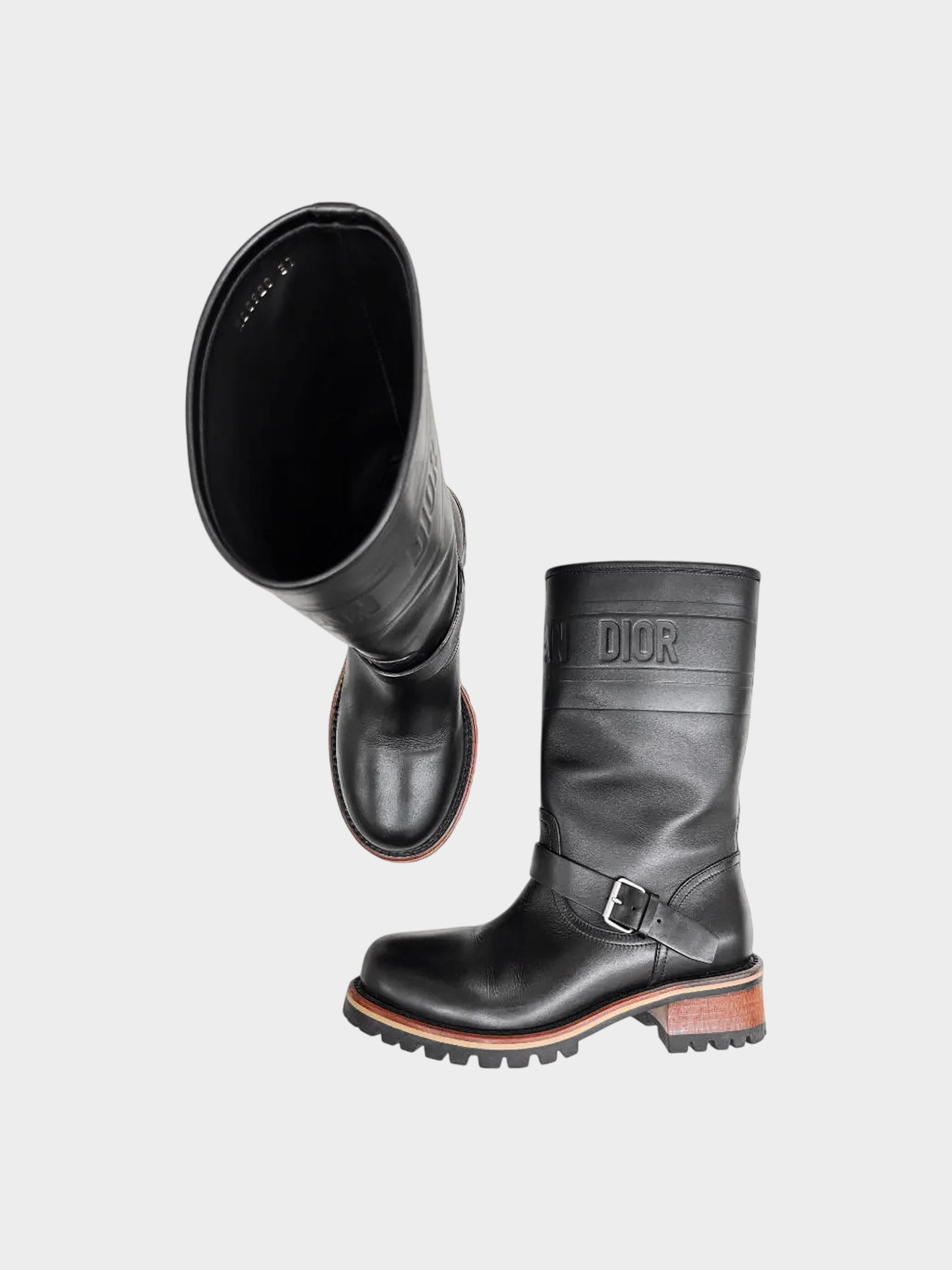 Christian Dior 2020 Black Calfskin Leather Quest Boots