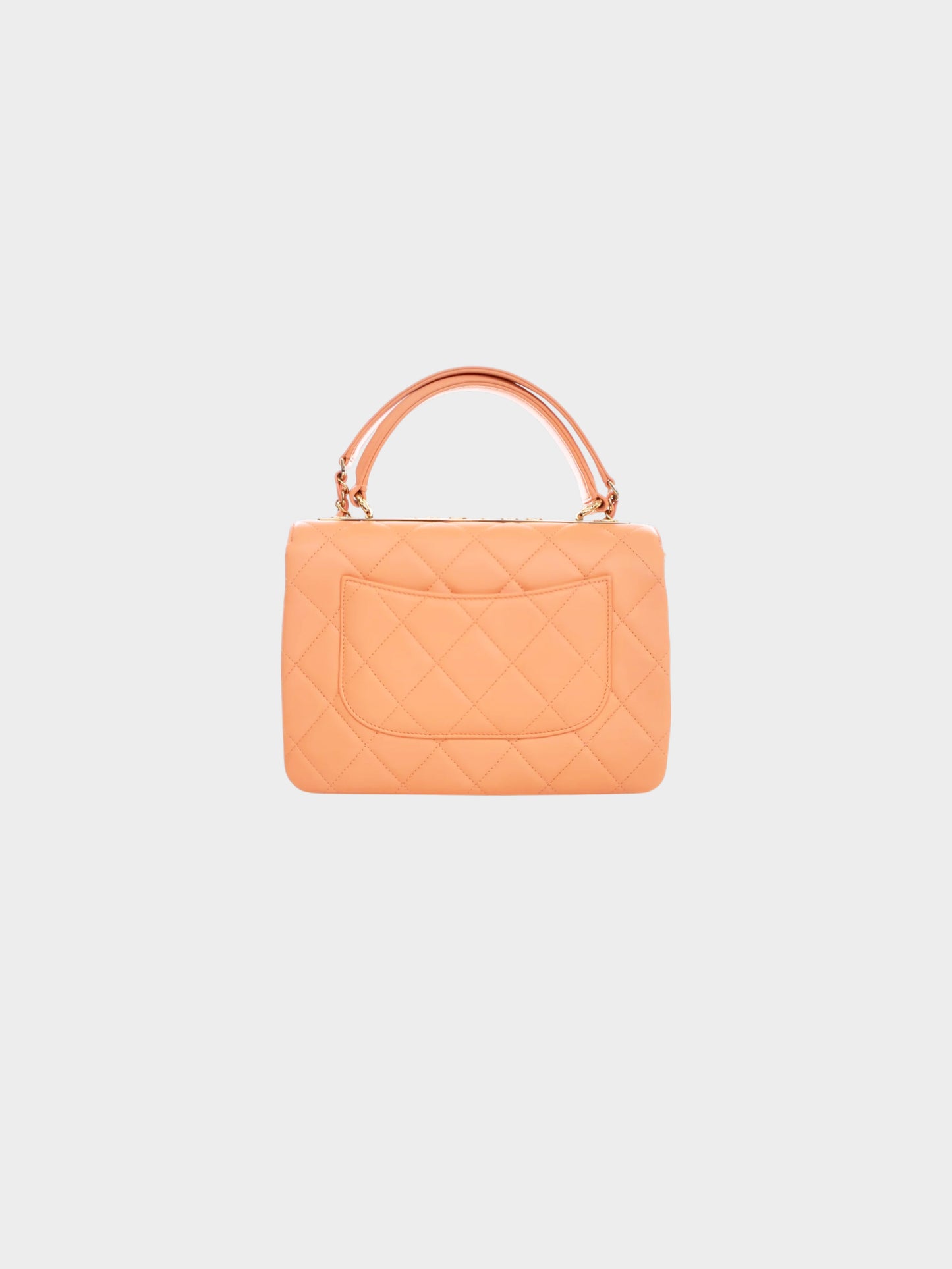Chanel 2019 Orange Lambskin Trendy CC Small Top Handle Bag