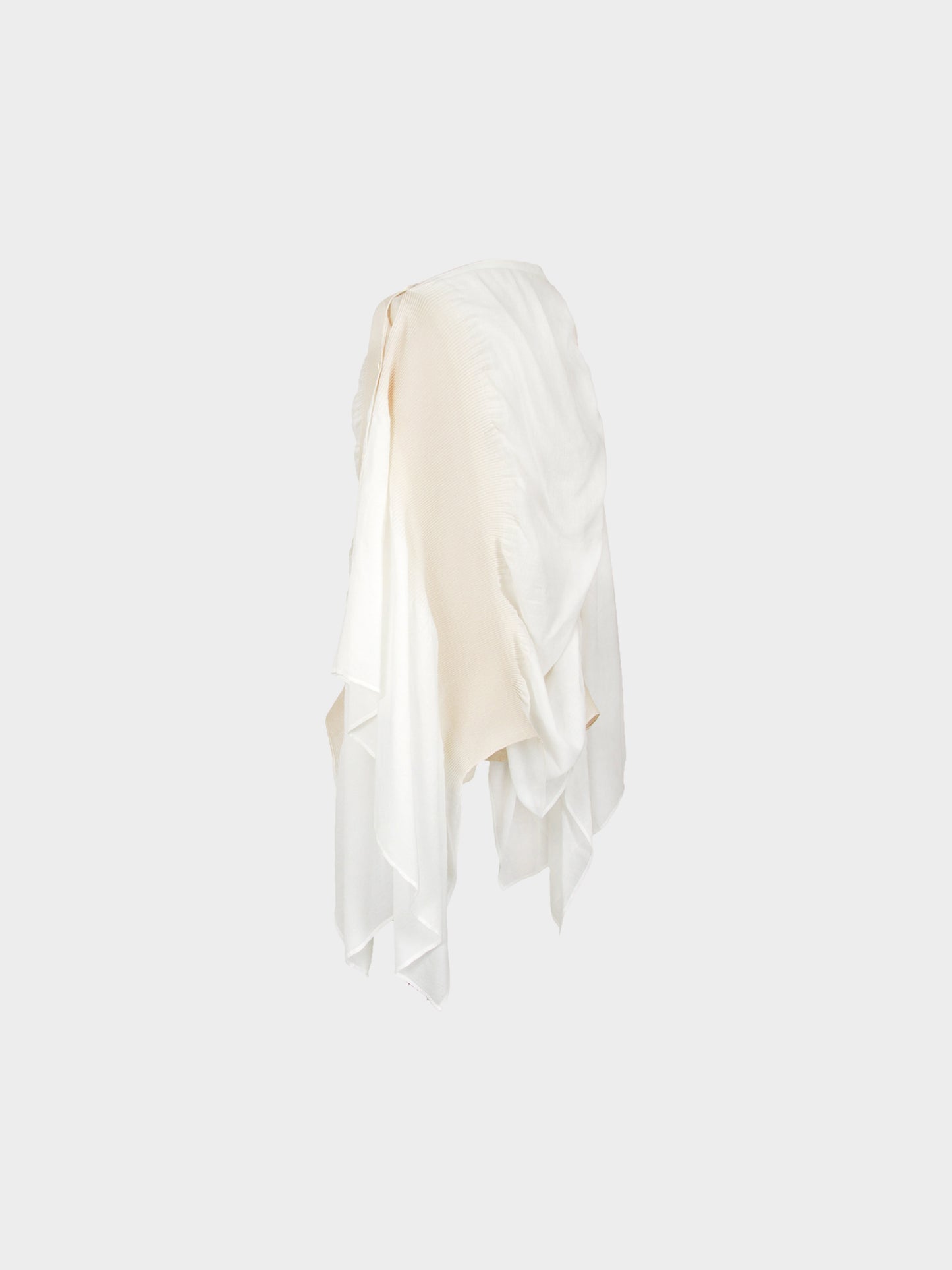Issey Miyake Summer 2003 Ivory and Beige Cotton Poncho